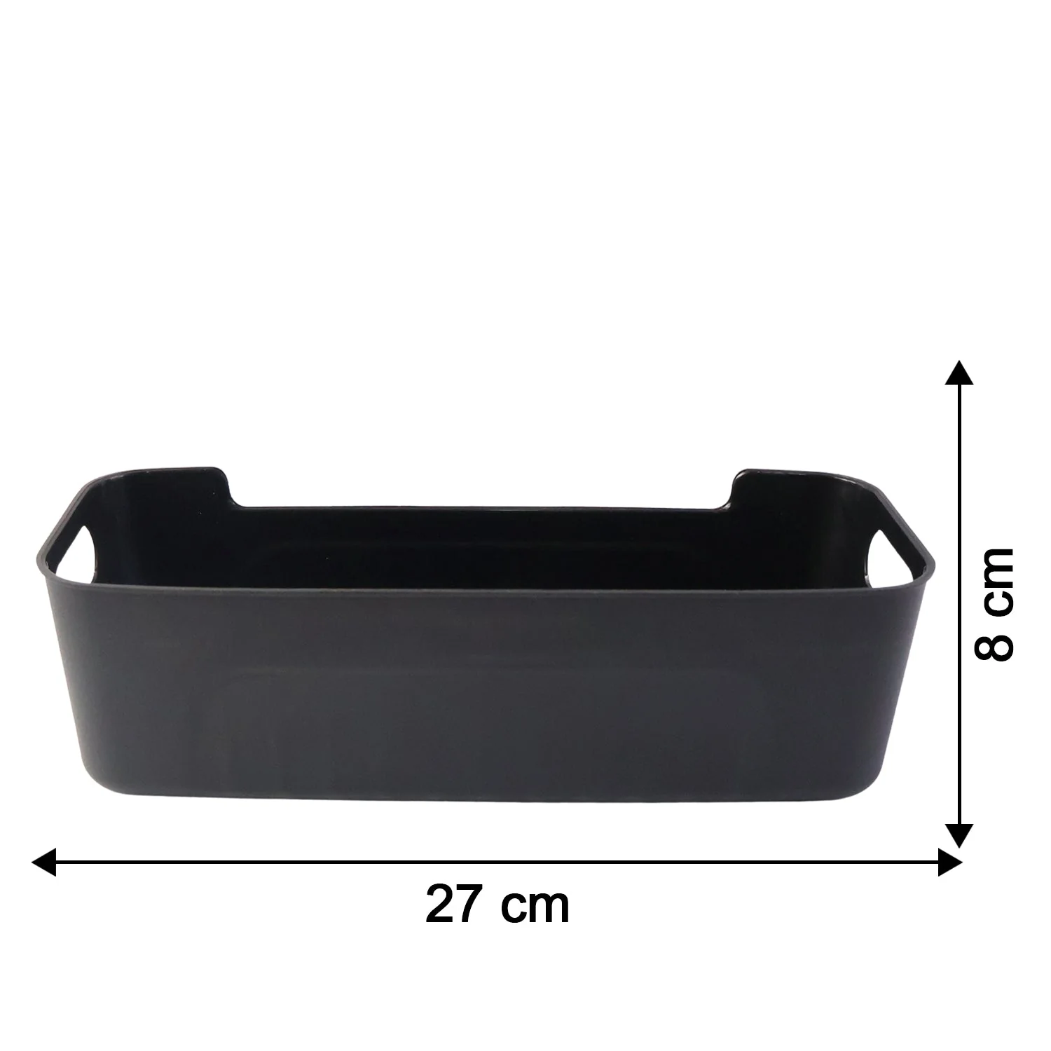 Black Plastic Storage Basket Tray Set (4 Pcs) - Image 4