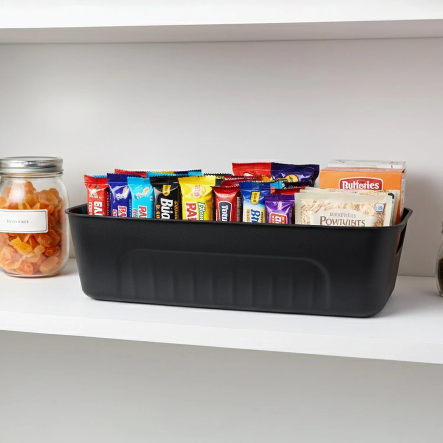 Black Plastic Storage Basket Tray Set (4 Pcs) - Image 7