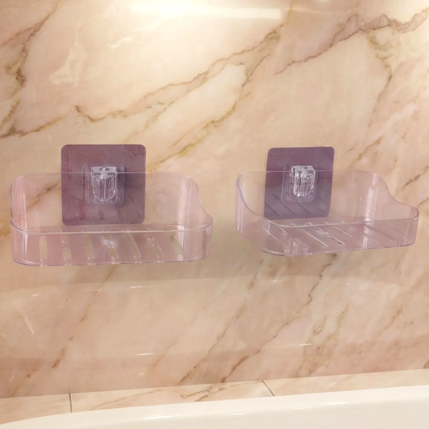 Wall-Mounted Transparent Soap Dish Holder Set - Image 4