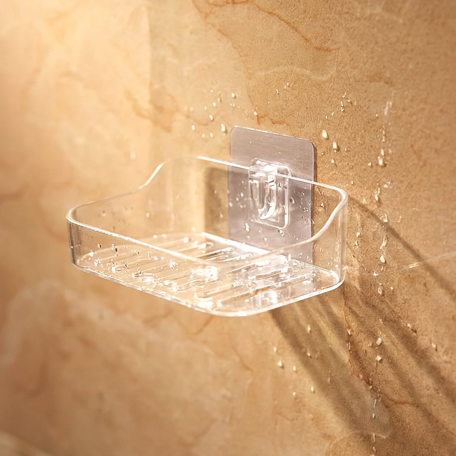 Wall-Mounted Transparent Soap Dish Holder Set - Image 6