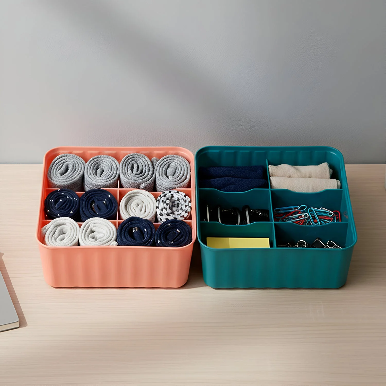 Square Organizer Box with 6 Compartments (Set of 2) - Image 7