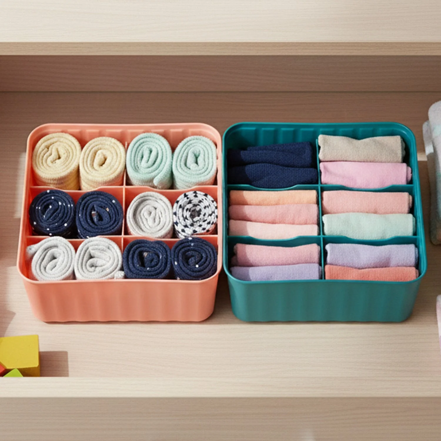 Square Organizer Box with 6 Compartments (Set of 2) - Image 9