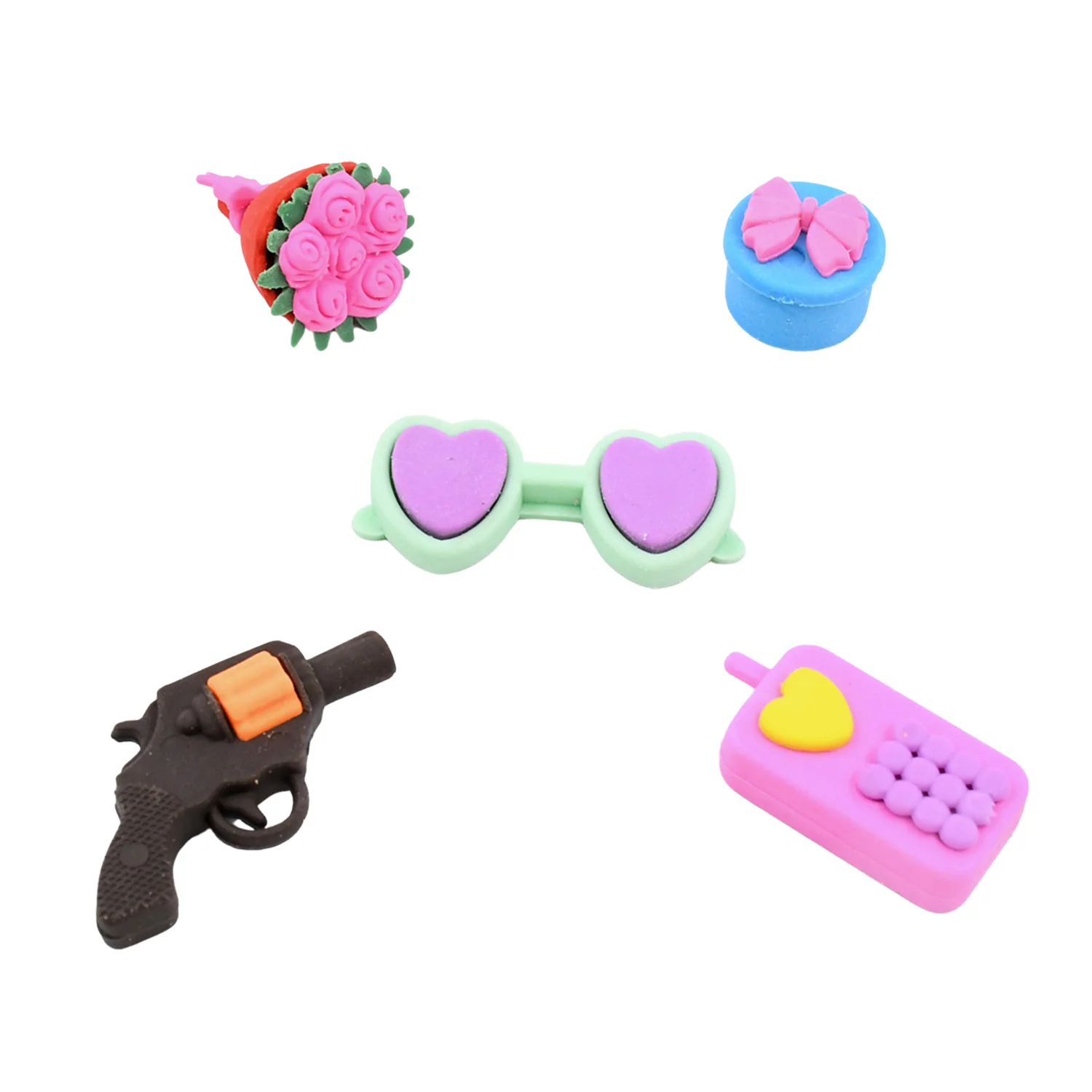 Fancy Colorful Eraser Set for Kids’ Parties & School (1 Set, Mixed Design) - Image 3