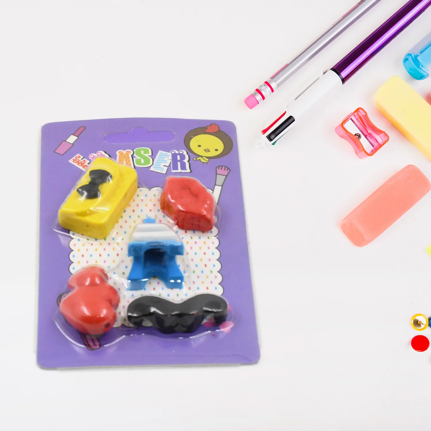 Fancy Colorful Eraser Set for Kids’ Parties & School (1 Set, Mixed Design) - Image 6