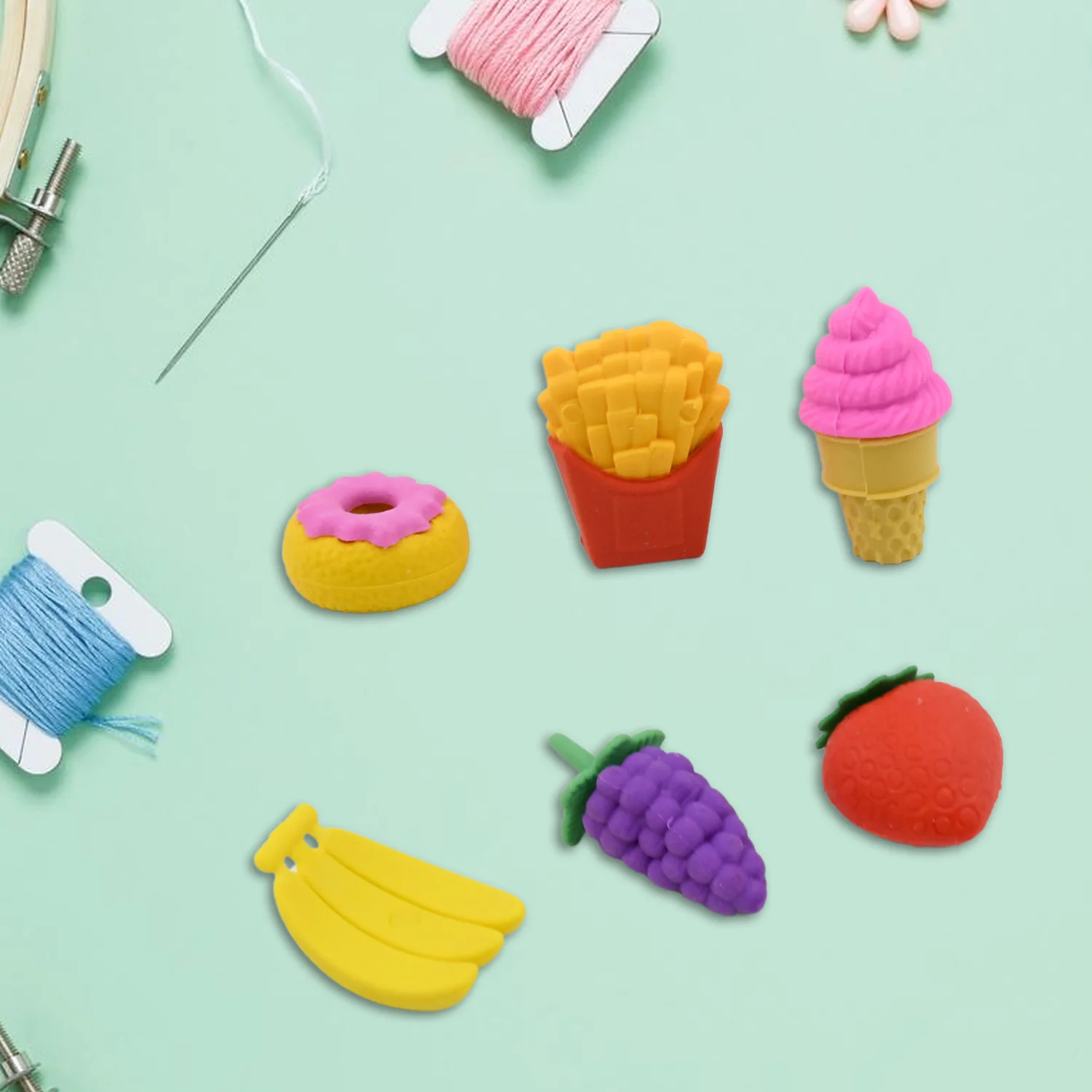3D Food Fancy Colorful Erasers – Cute Novelty Eraser Set for Kids (1 Set) - Image 3
