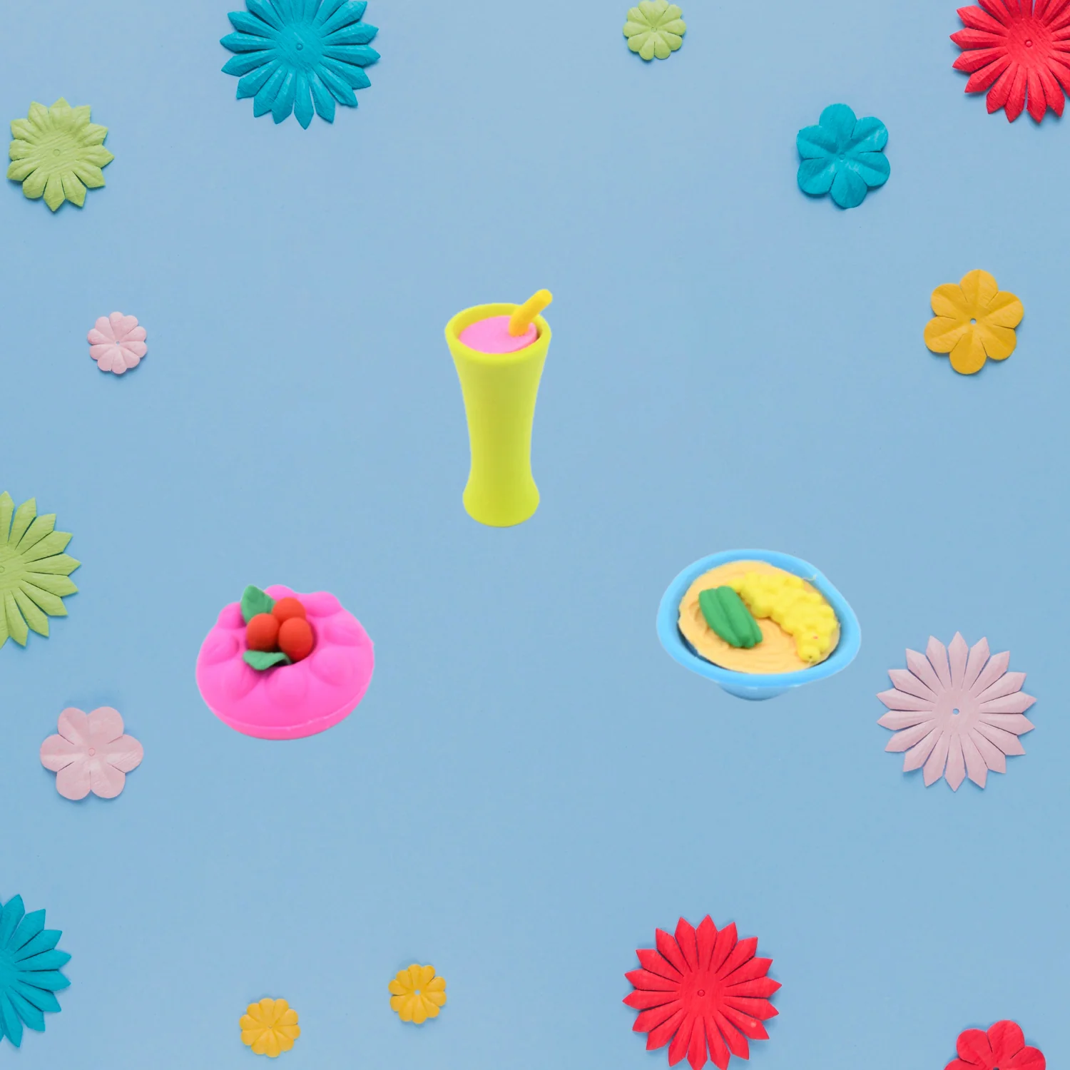 3D Mix Design Fancy & Stylish Colorful Erasers (1 Set) - Image 8