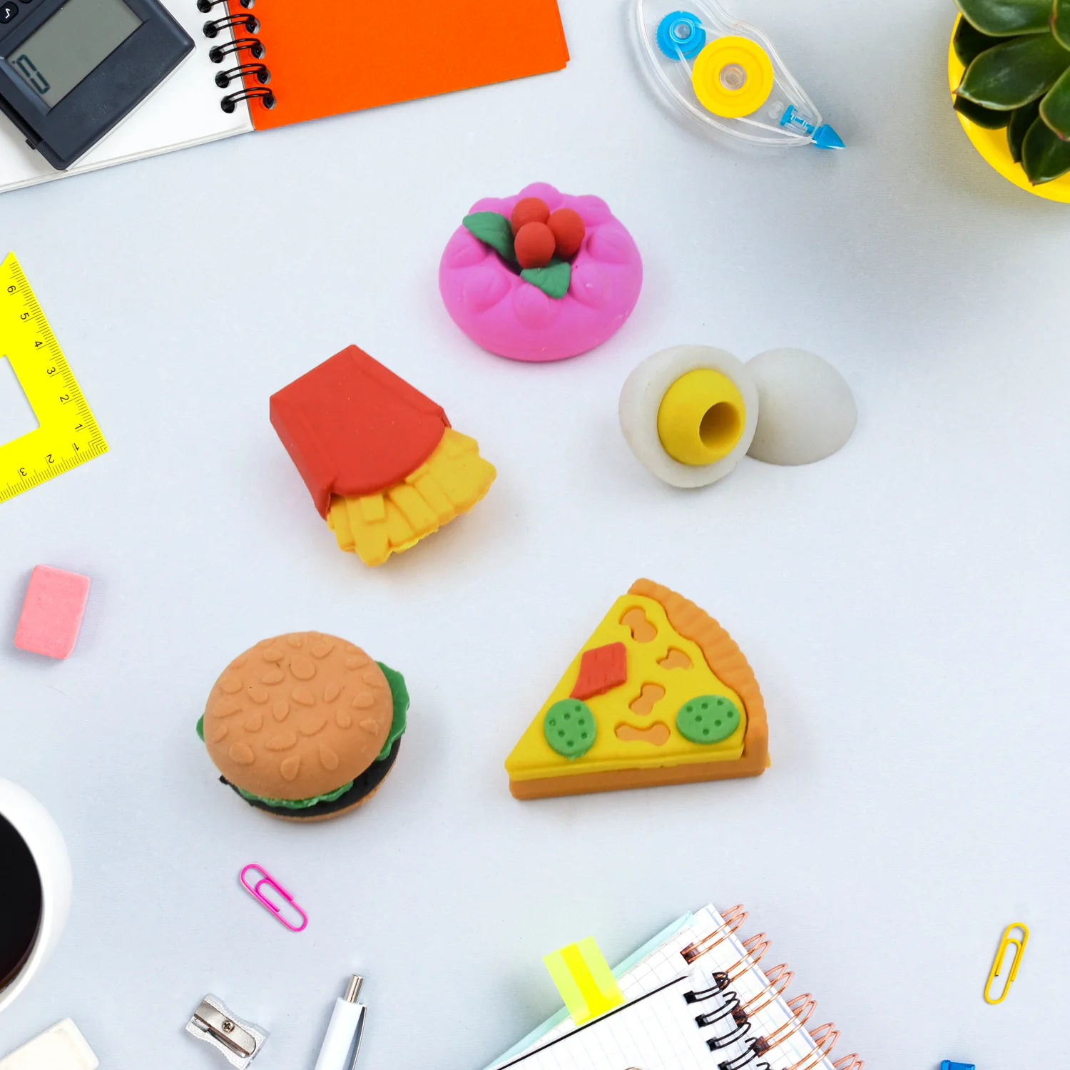 3D Food-Shaped Colorful Eraser Set – Cute Novelty Mini Erasers for Kids (5 Pc Set) - Image 4