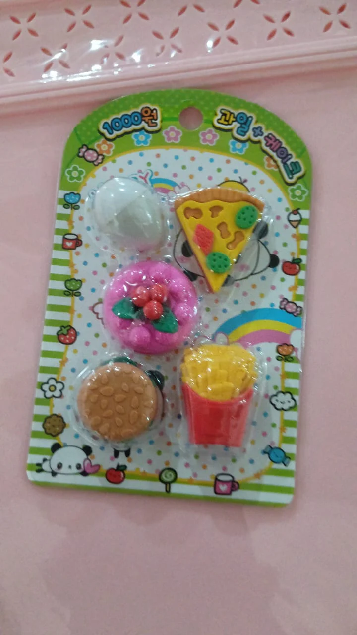3D Food-Shaped Colorful Eraser Set – Cute Novelty Mini Erasers for Kids (5 Pc Set) - Image 8
