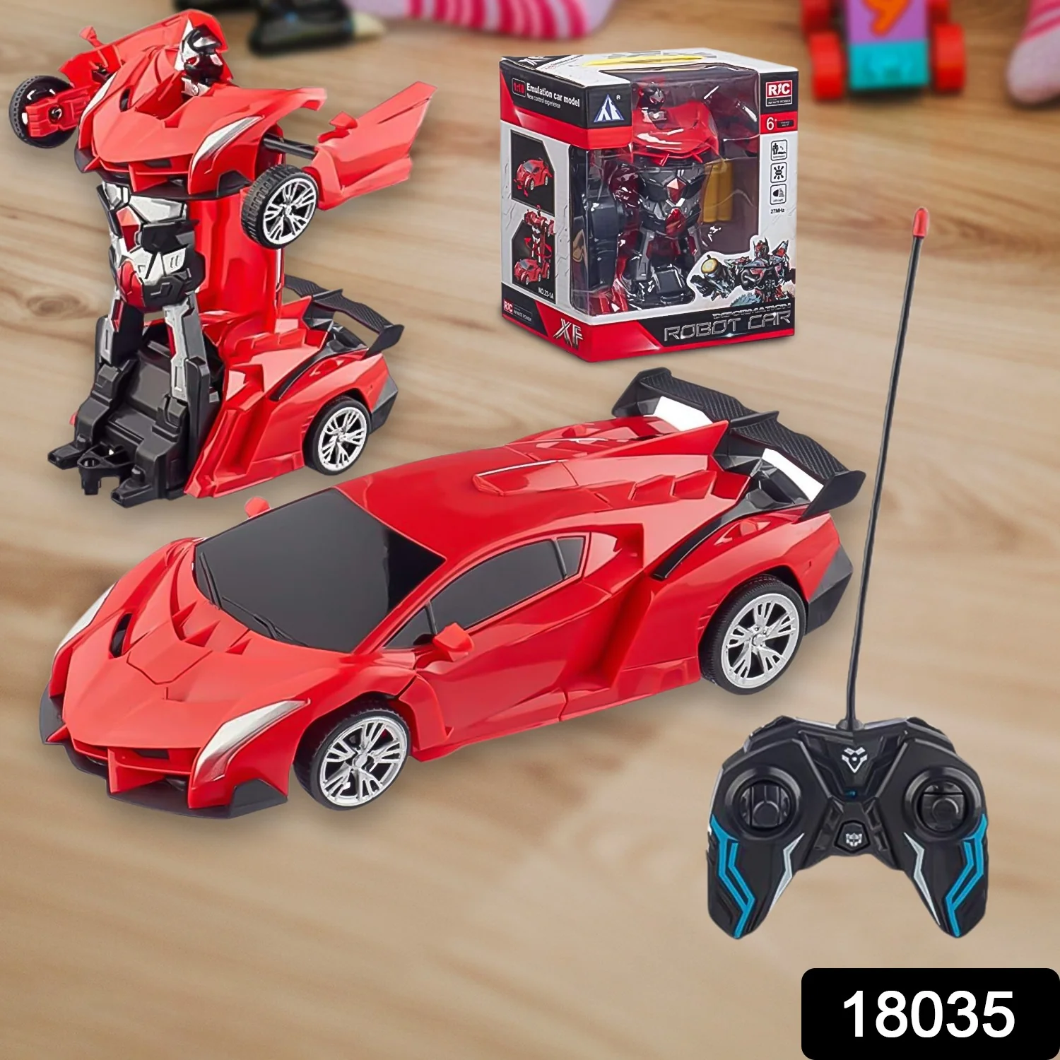 2 In 1 Automatic Robot Converted Remote Control Car With Light (1 Pc) - Image 2