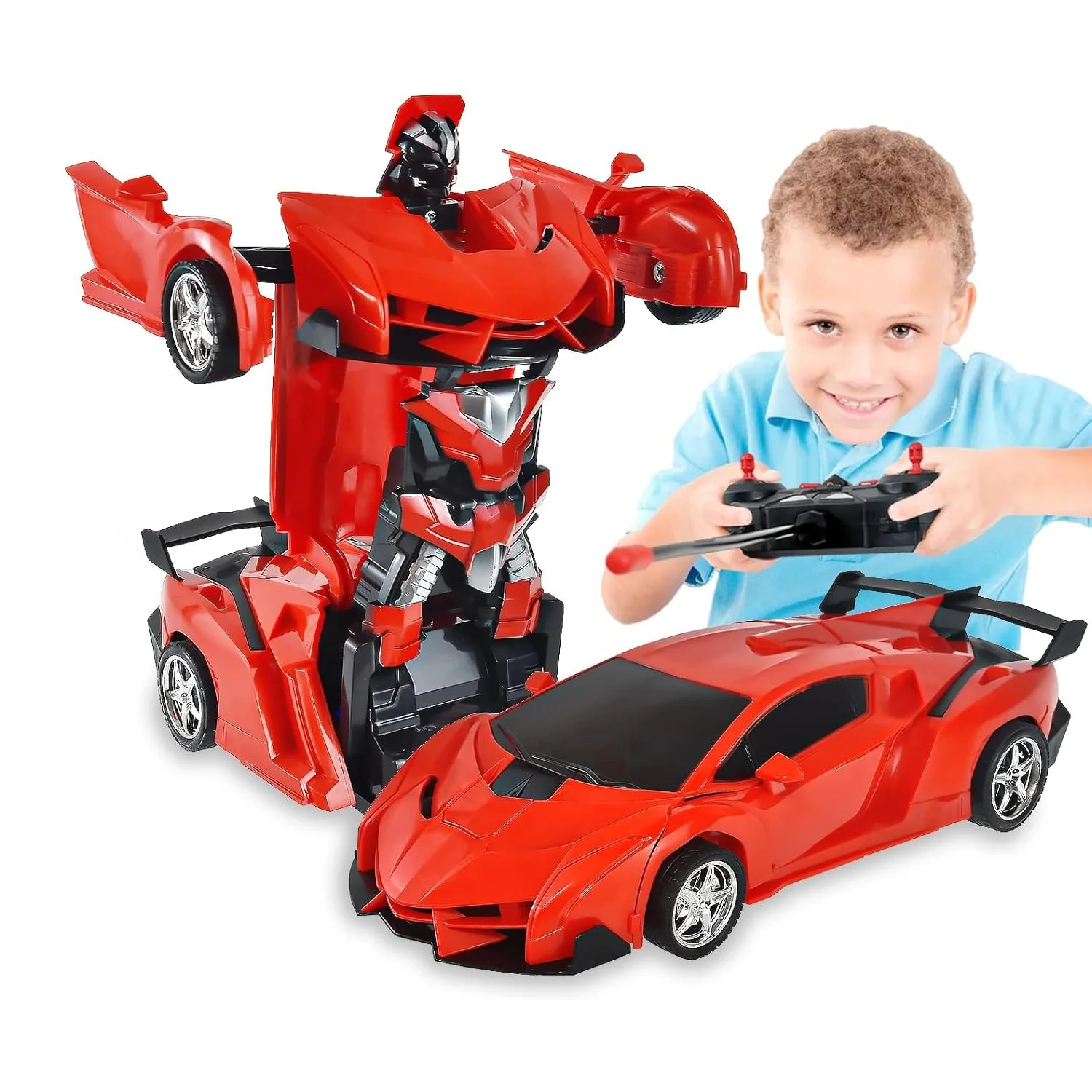 2 In 1 Automatic Robot Converted Remote Control Car With Light (1 Pc) - Image 3
