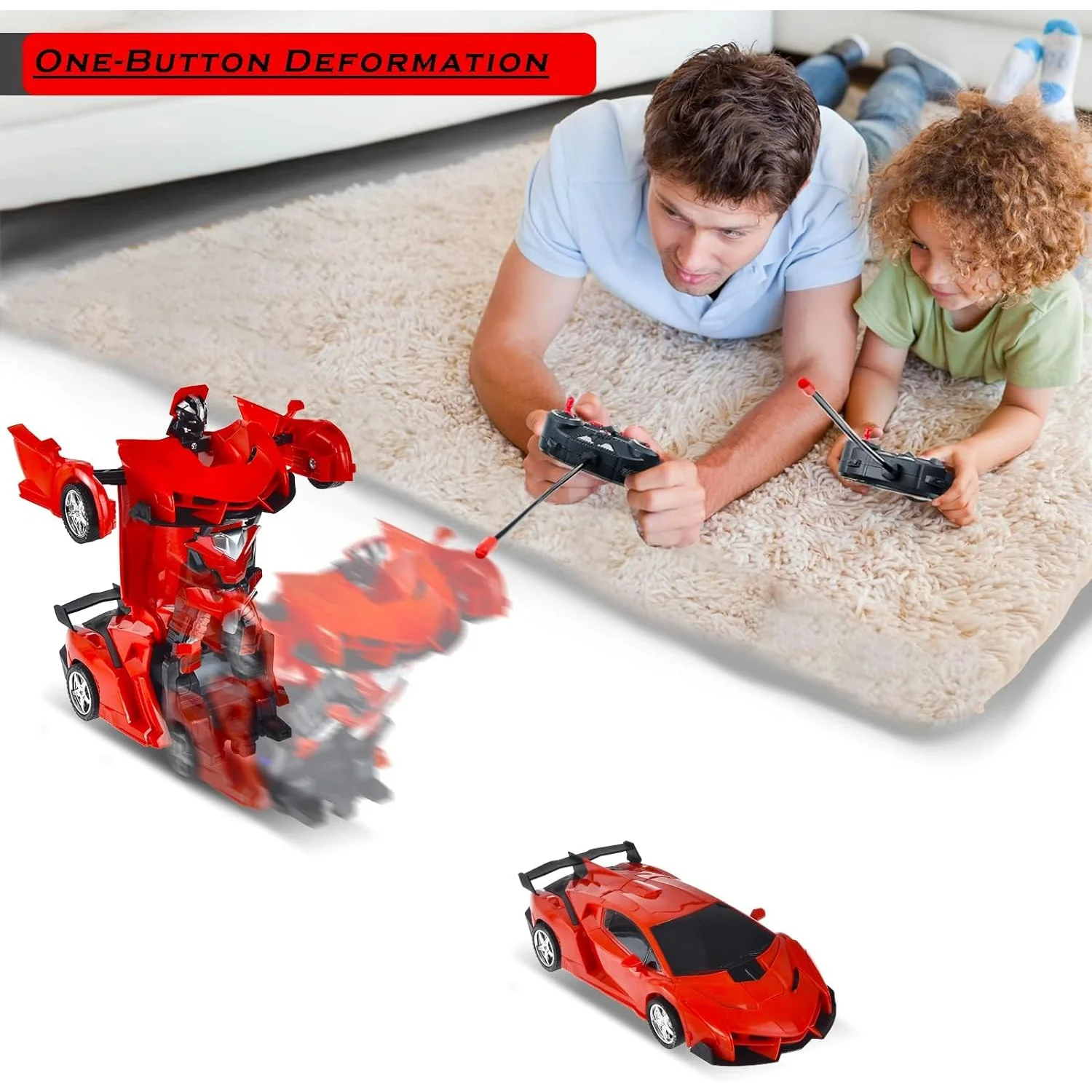 2 In 1 Automatic Robot Converted Remote Control Car With Light (1 Pc) - Image 4