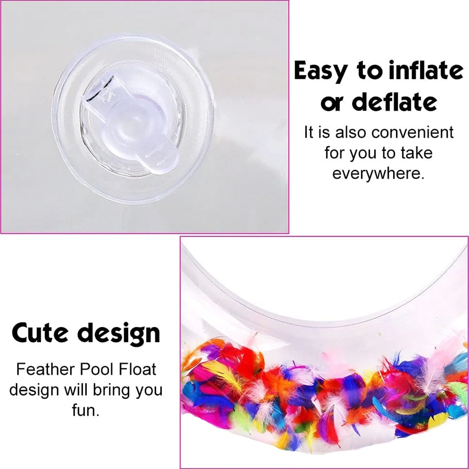 Swim Ring, For children, Conveniently Portable, Feathers,  for Swimming - Image 5