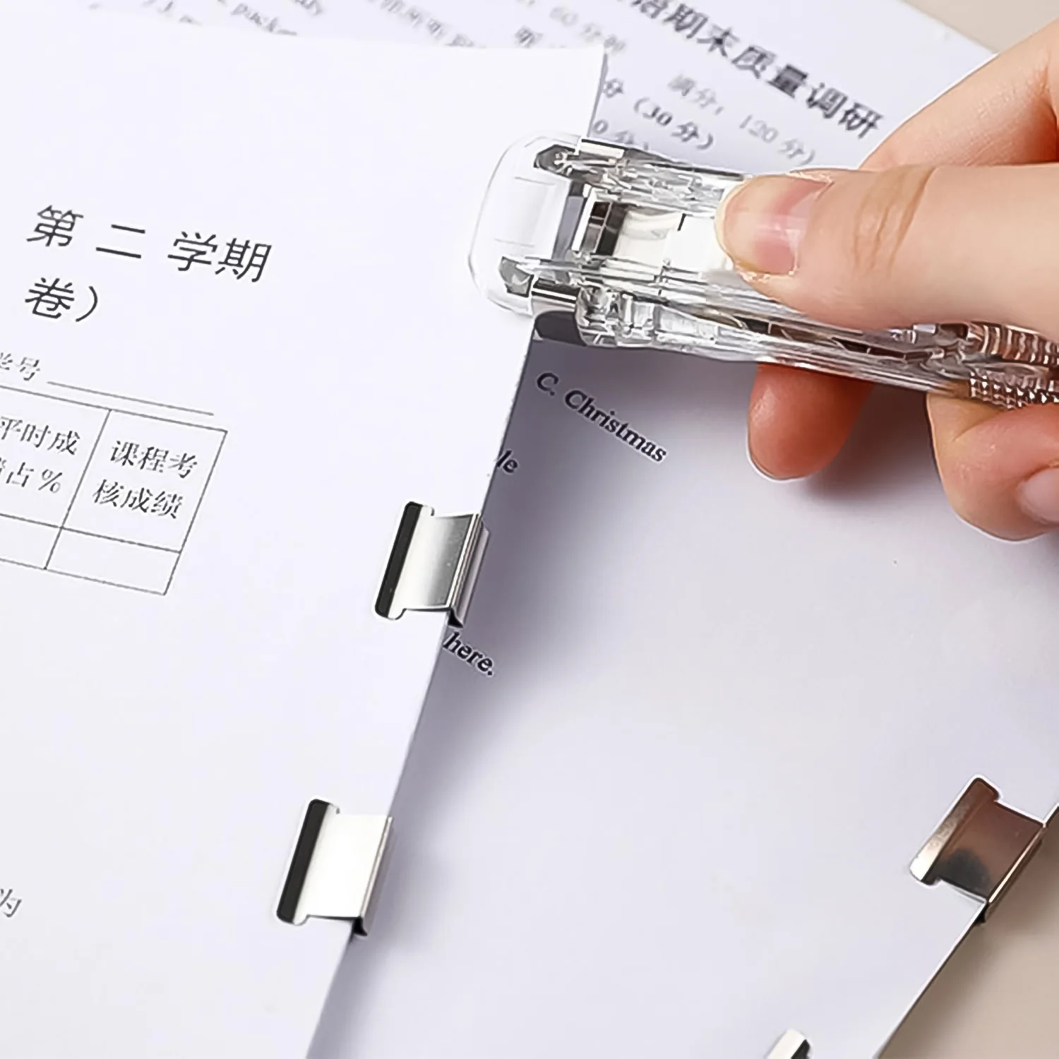 Portable Paper Clamp With 8 Pcs Clip Dispenser Handheld Paper Fast Clam (1 Set) - Image 5