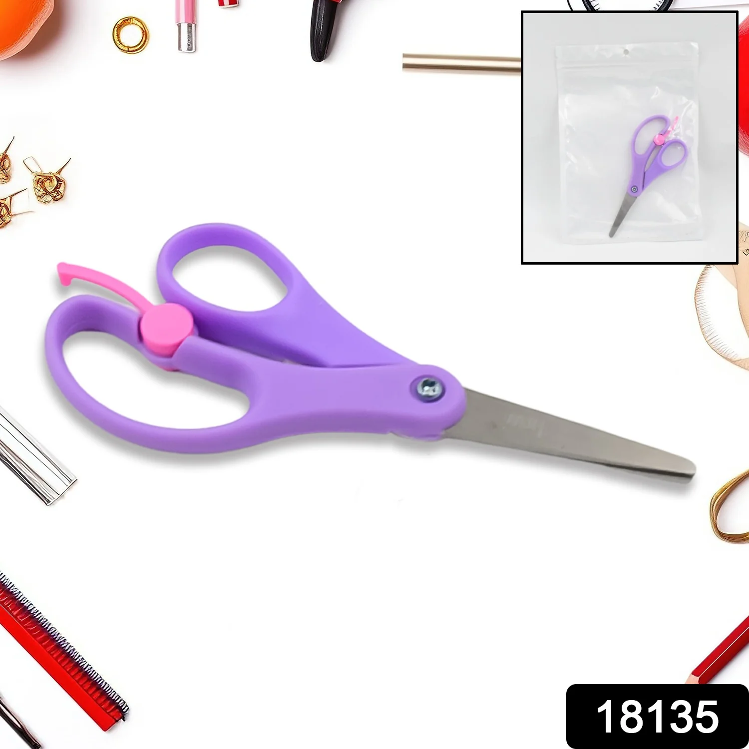 Multipurpose Scissors | Comfort Grip Handle And Stainless Steel Blades (1 Pc / Mix Color & Design) - Image 2