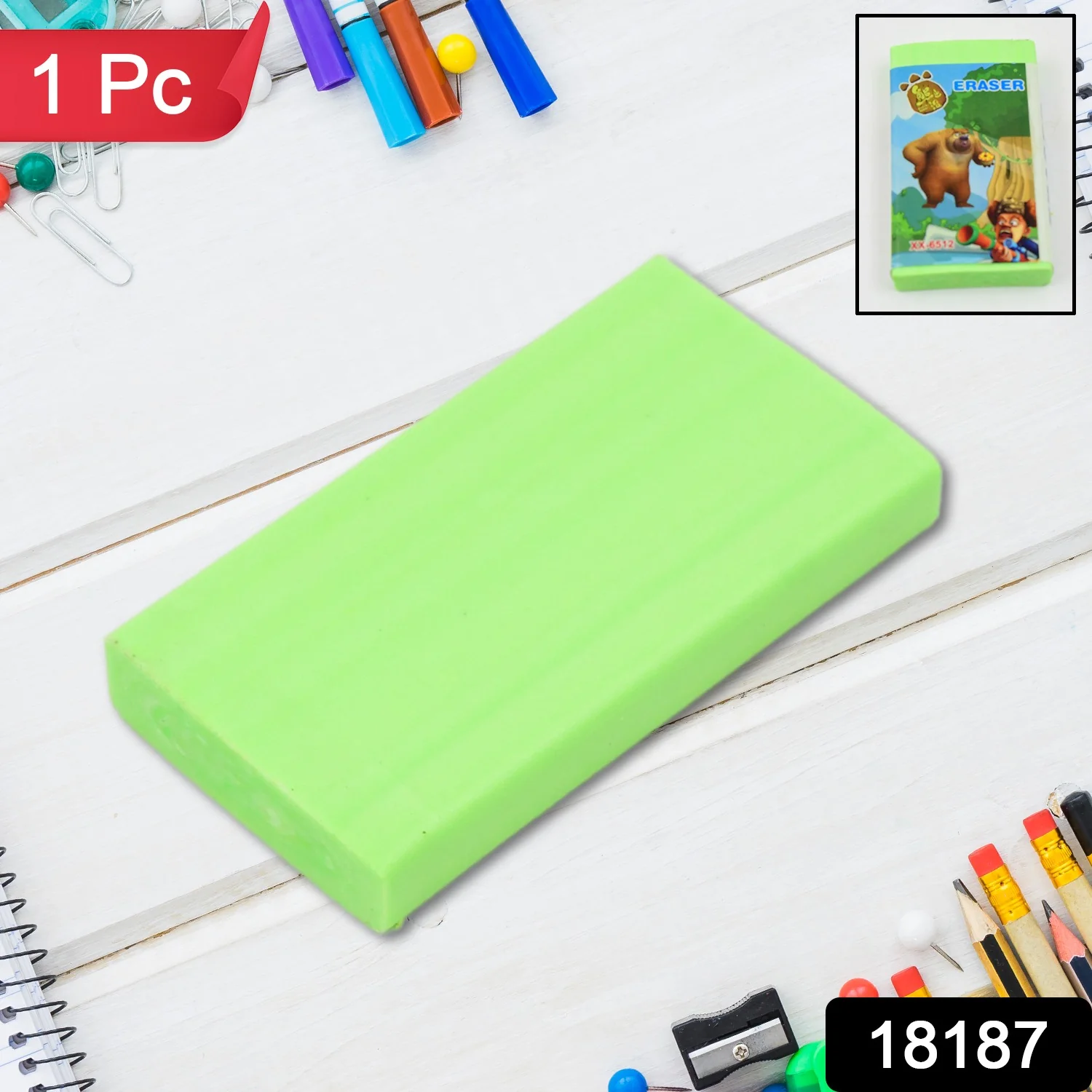 Fancy & Stylish Eraser (1 Pc / Mix Design) - Image 2