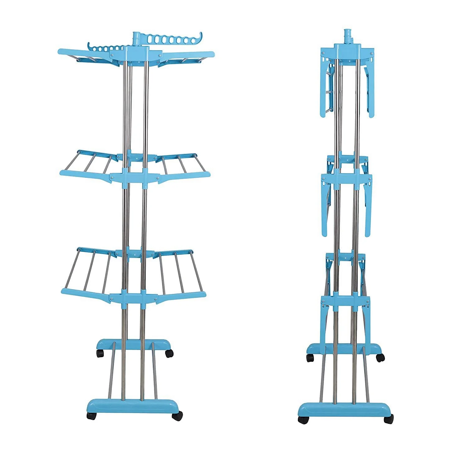 Premium Heavy Duty Stainless Steel 3 Layer Foldable Cloth Drying Stand - Image 2