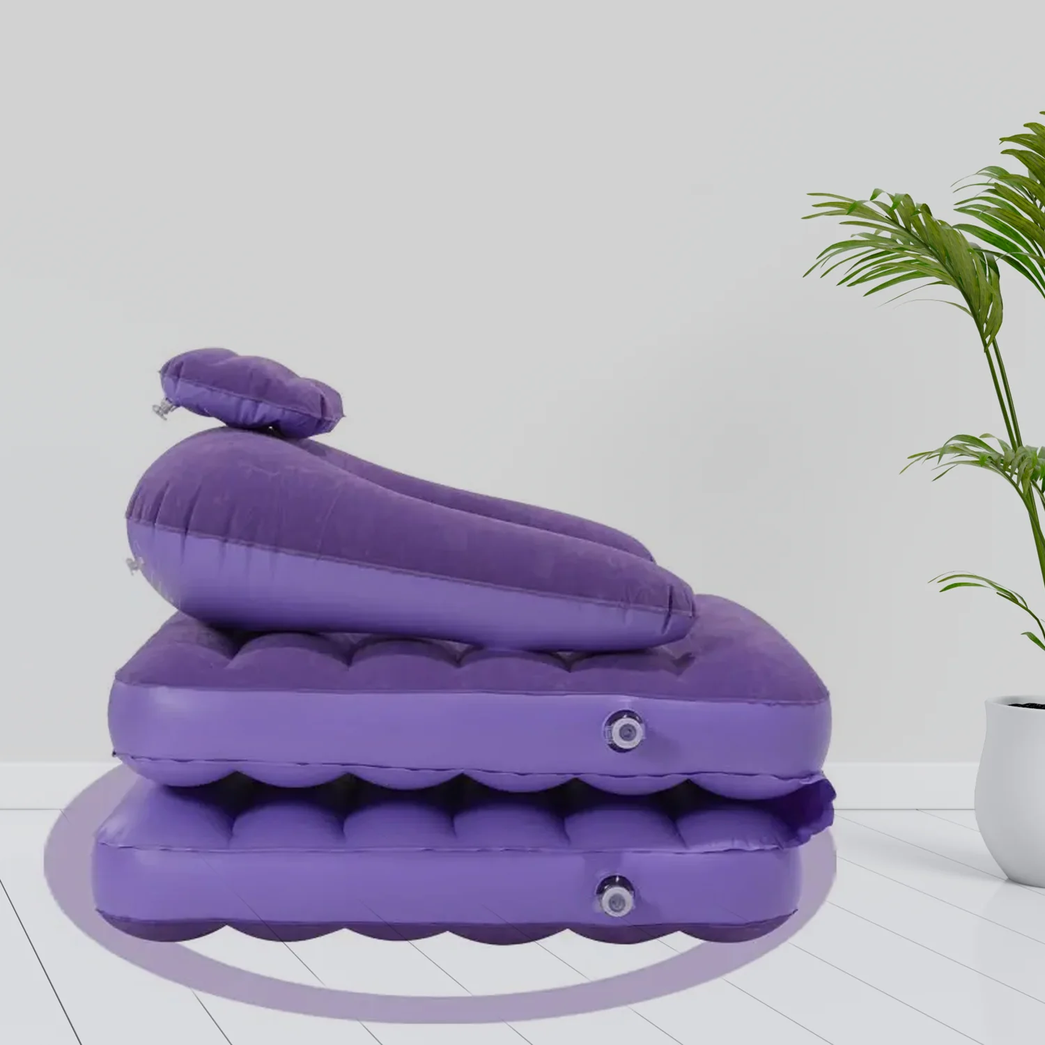 2-in-1 Air Mattress & Lounger Portable Inflatable Sofa with Hand Pump - Image 4