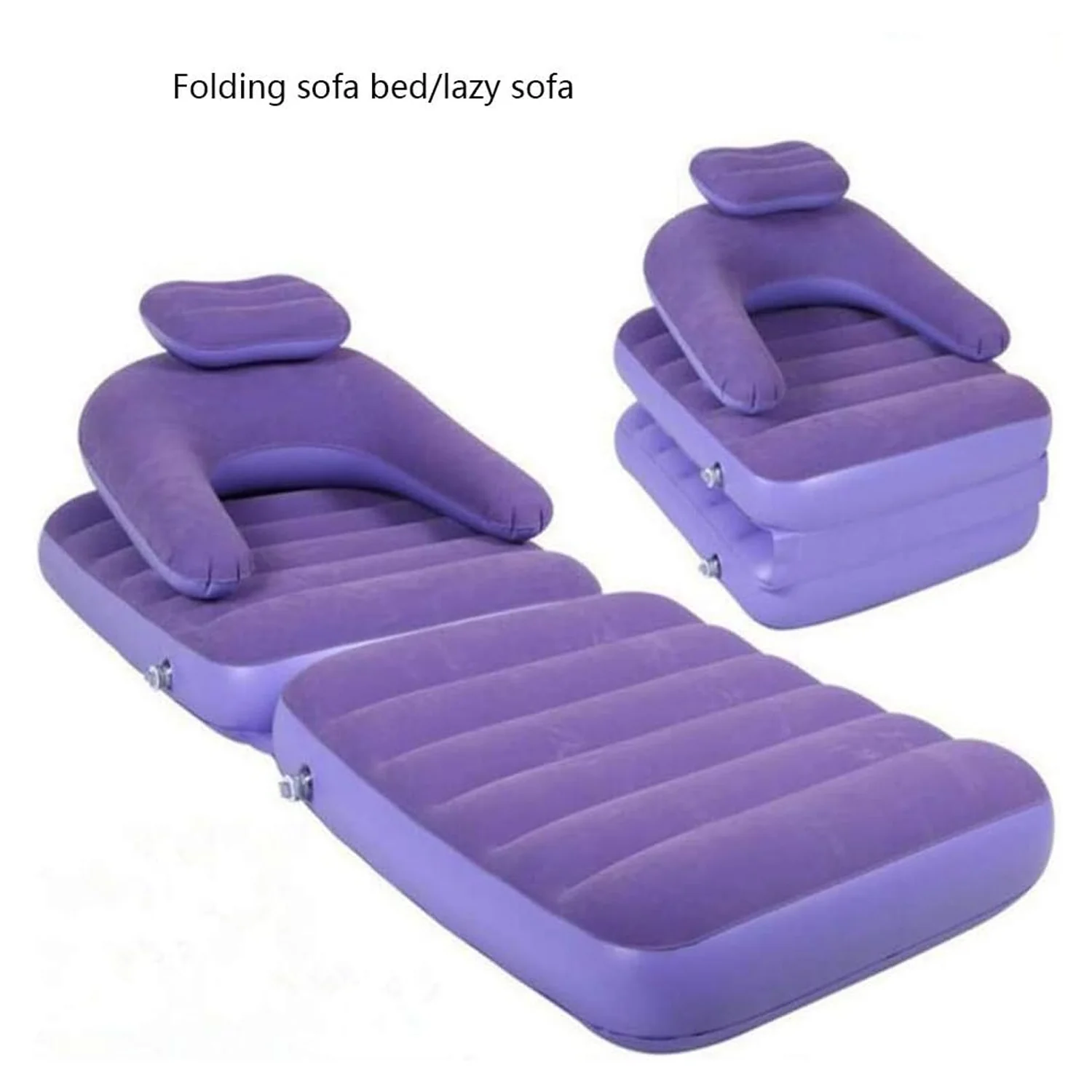 2-in-1 Air Mattress & Lounger Portable Inflatable Sofa with Hand Pump - Image 7