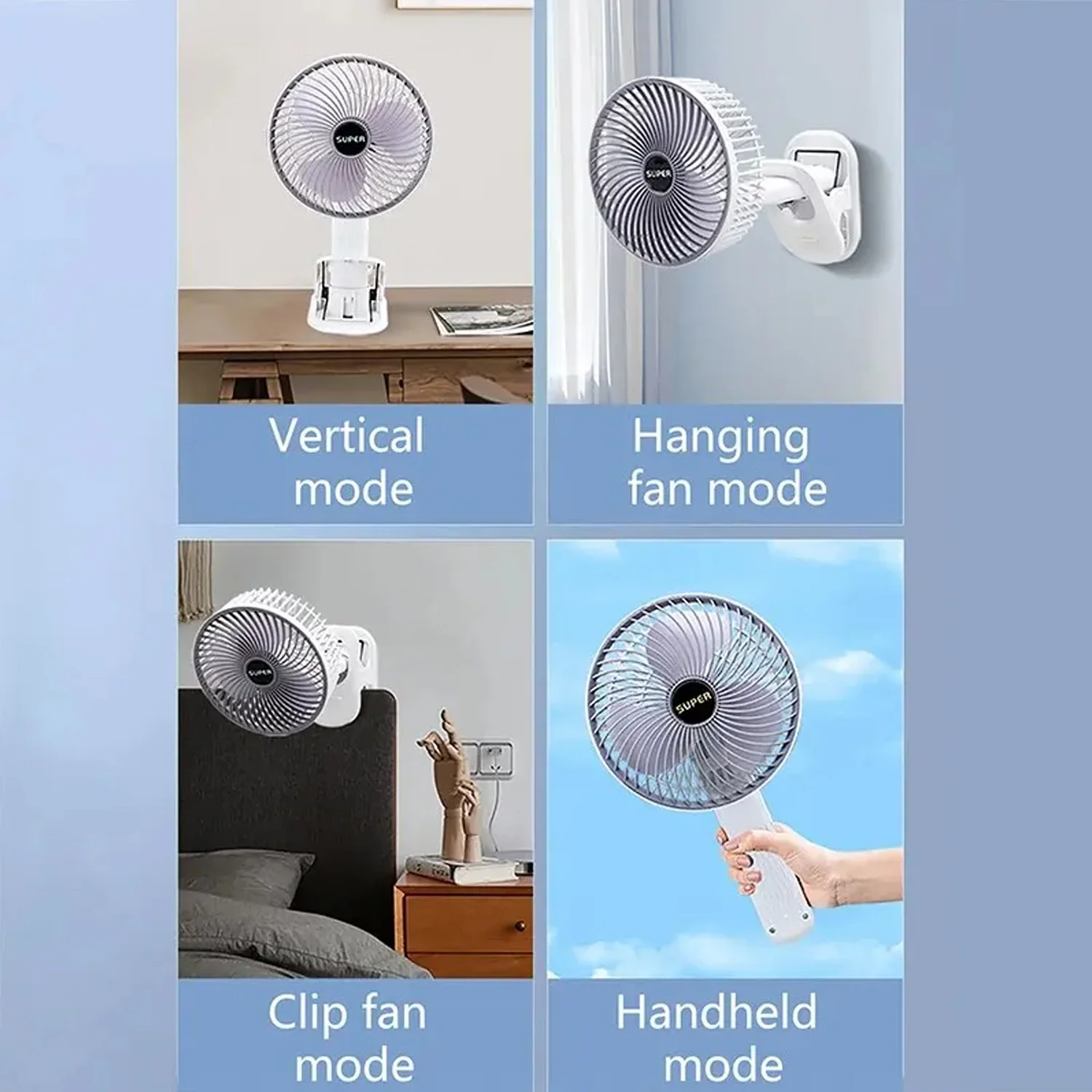 Multifunctional USB Desk Fan Clipped Fan (1 Pc / With Color Box) - Image 3