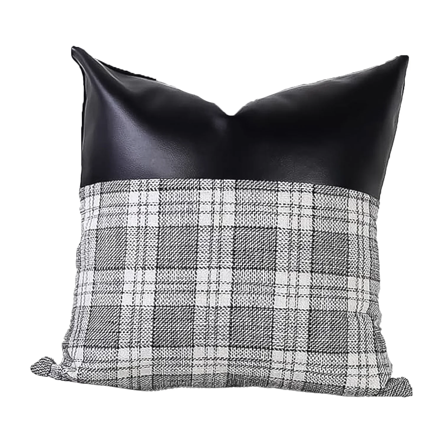 Pillow Covers Cushion Cases Soft Leather and Cotton (23 × 22 Inch / 1 Pair / 2 Pc) - Image 6