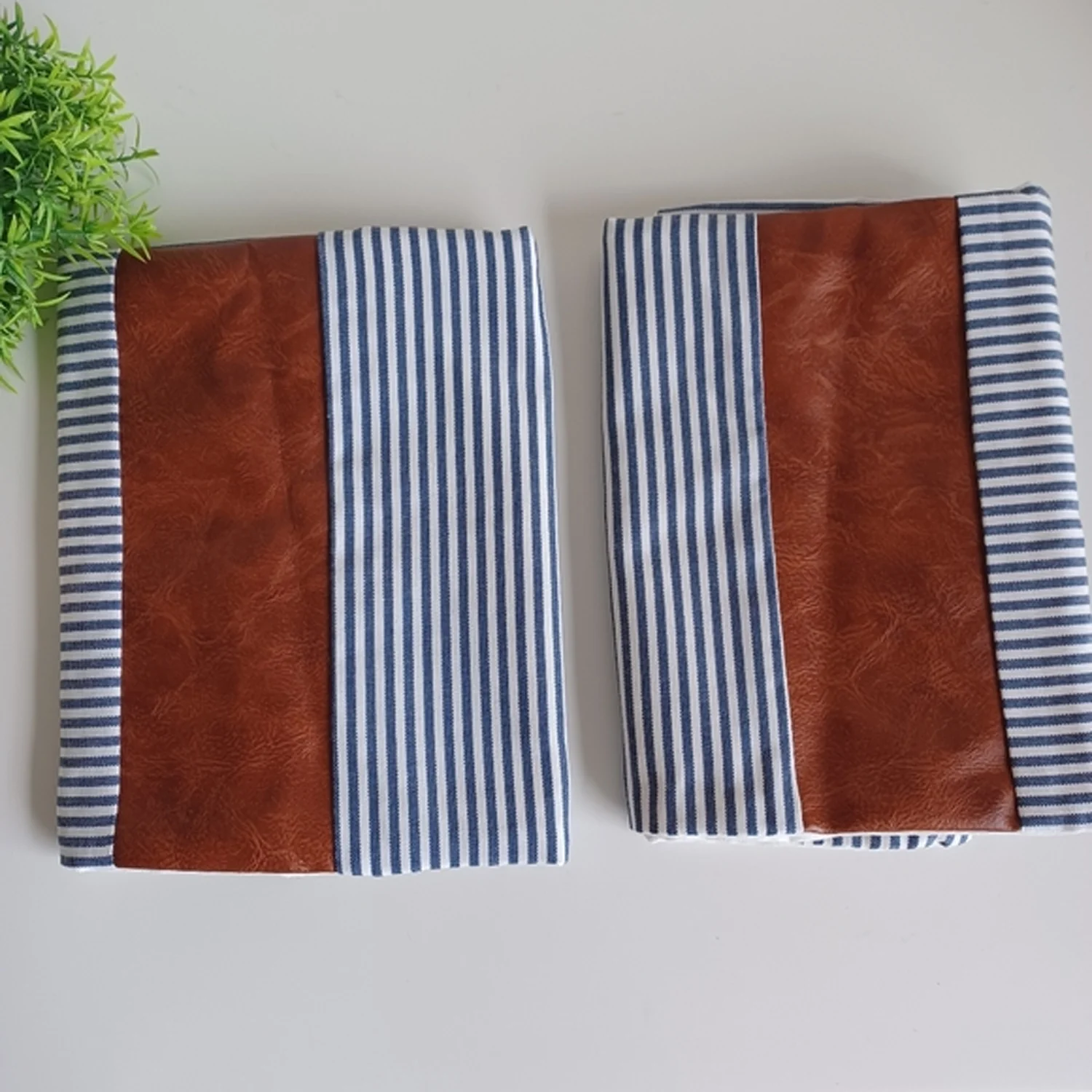 Pillow Covers, leather & cotton Cushion Covers (16 × 16 Inch / 1 Pair / 2 Pc) - Image 5