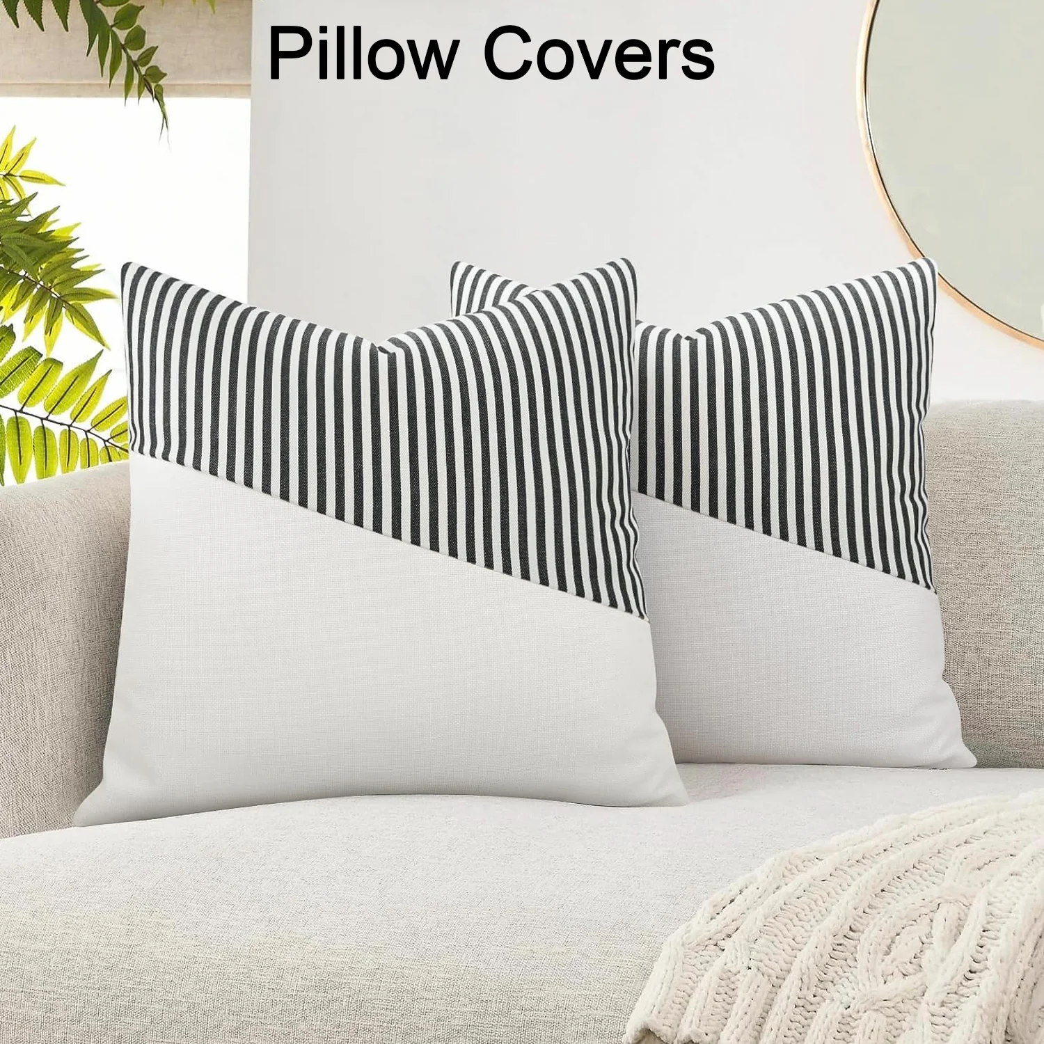 Decorative Pillow Covers Cushion Cases Soft Cotton (26 × 26 Inch / 1 Pair / 2 Pc) - Image 4