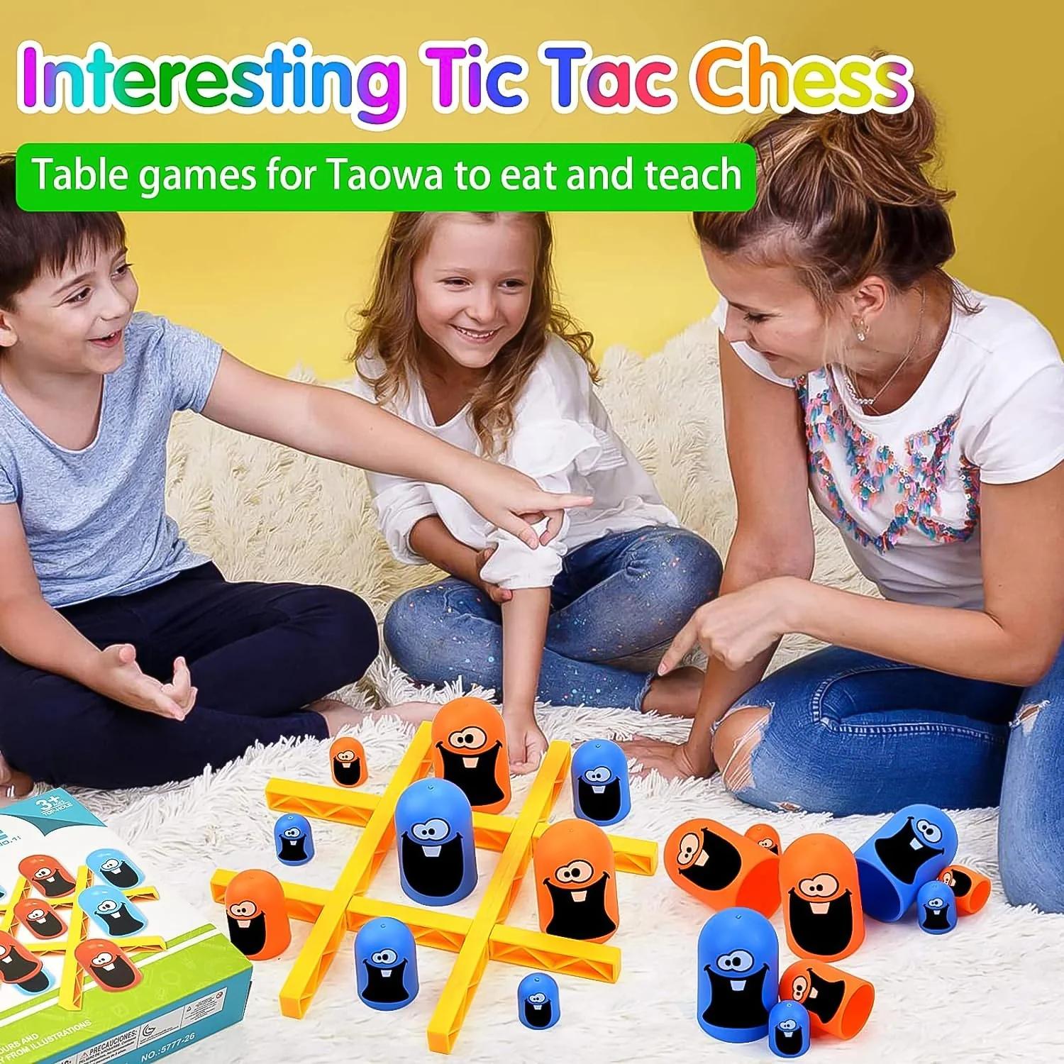 Tic-Tac-Toe Game, Gobble Game, Board Game Indoor (1 Set) - Image 4