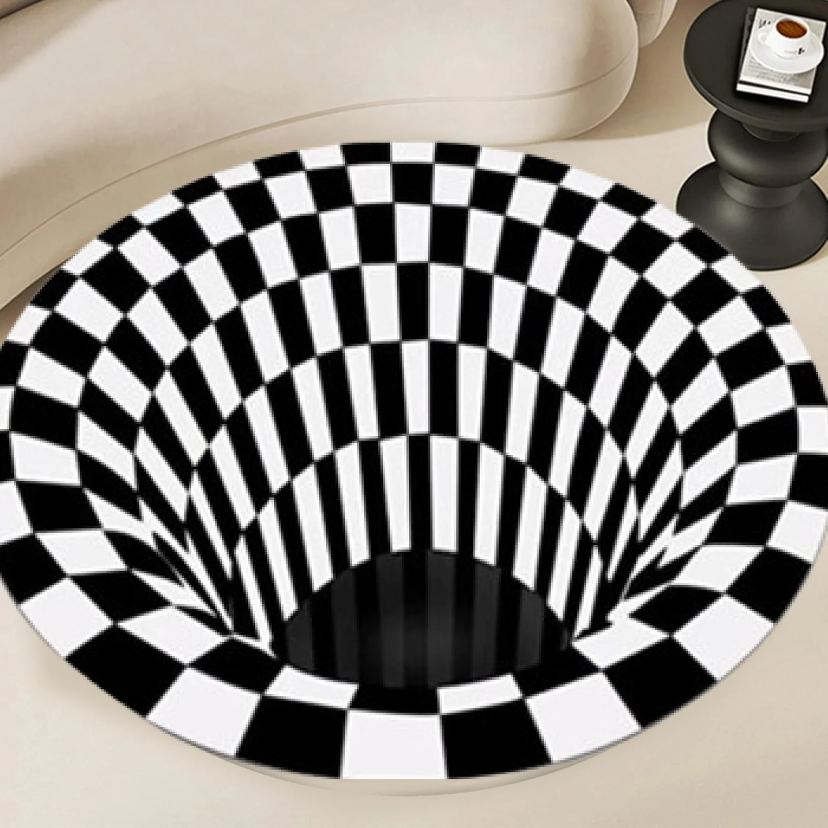 3D Space Round Carpet, Floor Mat Non-Woven Doormat (1 Pc / 78 Cm) - Image 3