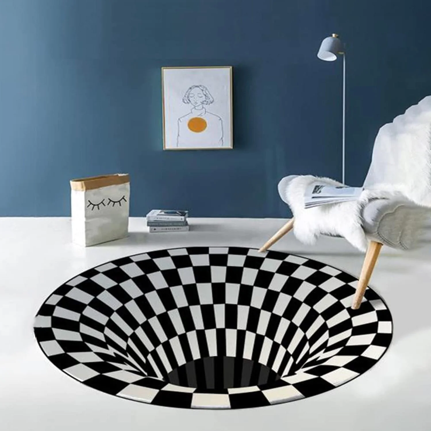 3D Space Round Carpet, Floor Mat Non-Woven Doormat (1 Pc / 78 Cm) - Image 9