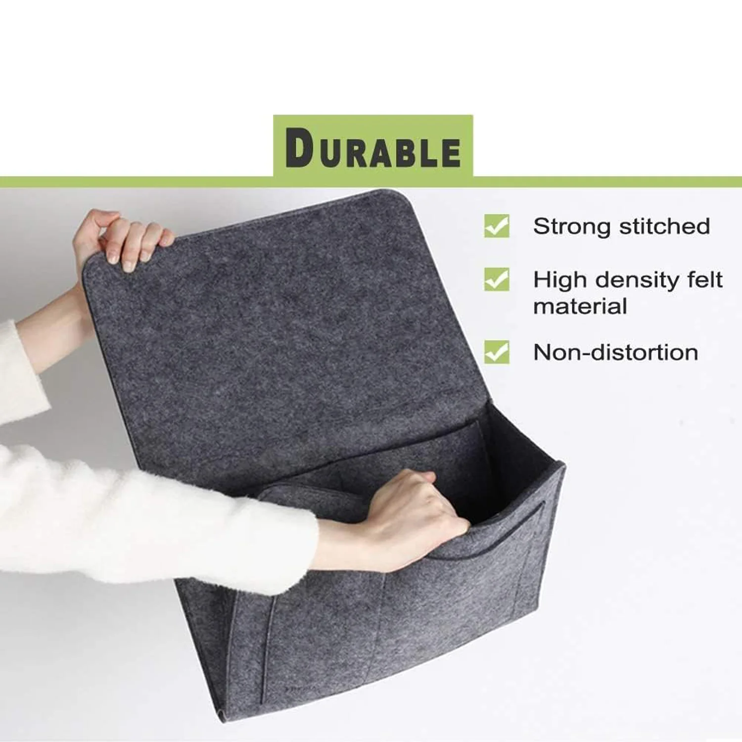 Flat Bedside Caddy, Bed Side Pocket Storage Organizer Bag with 5 Pockets (1 Pc) - Image 6