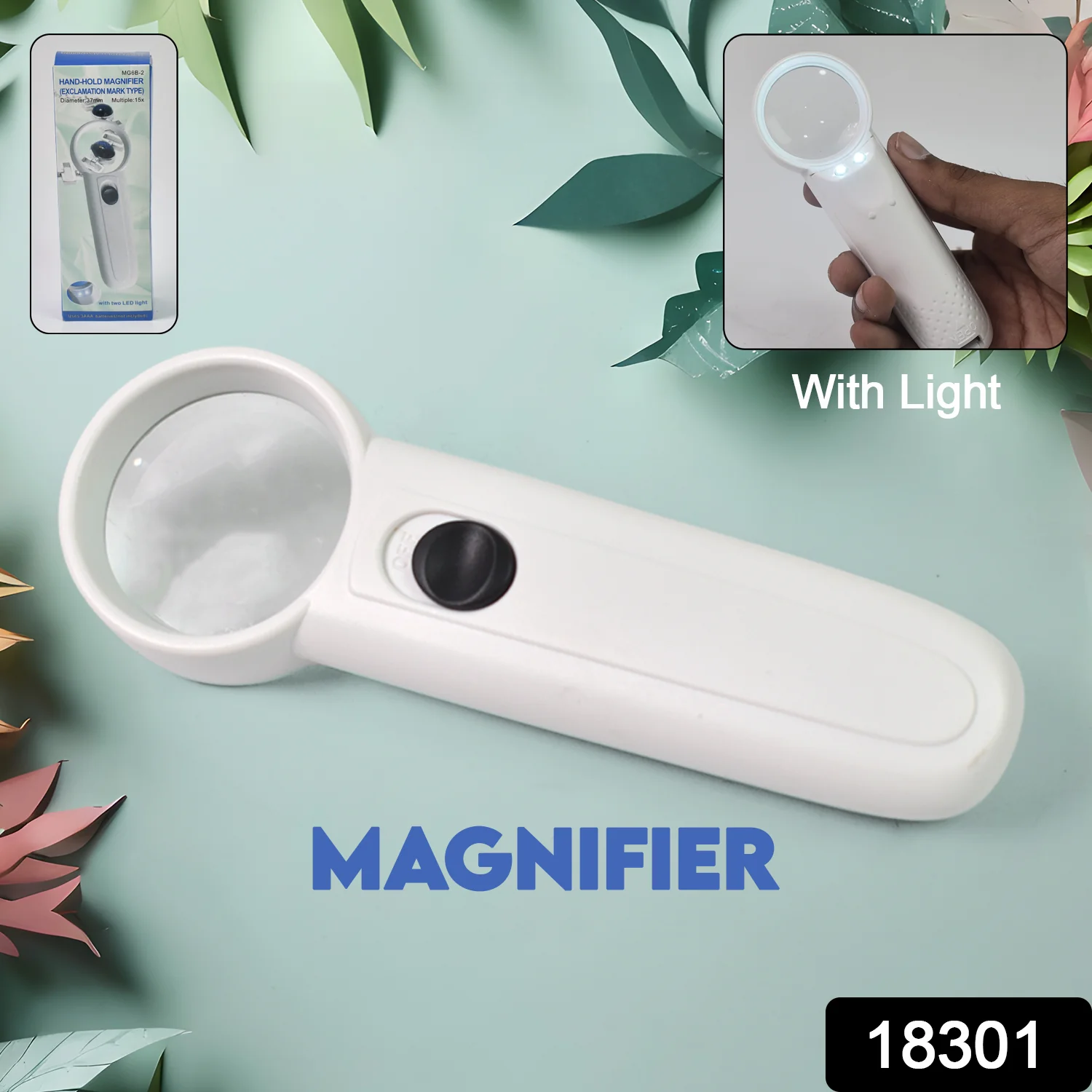 Hand-Held Magnifier with Dual LED Lights (1 Pc / 37MM / Battery not included) - Image 2