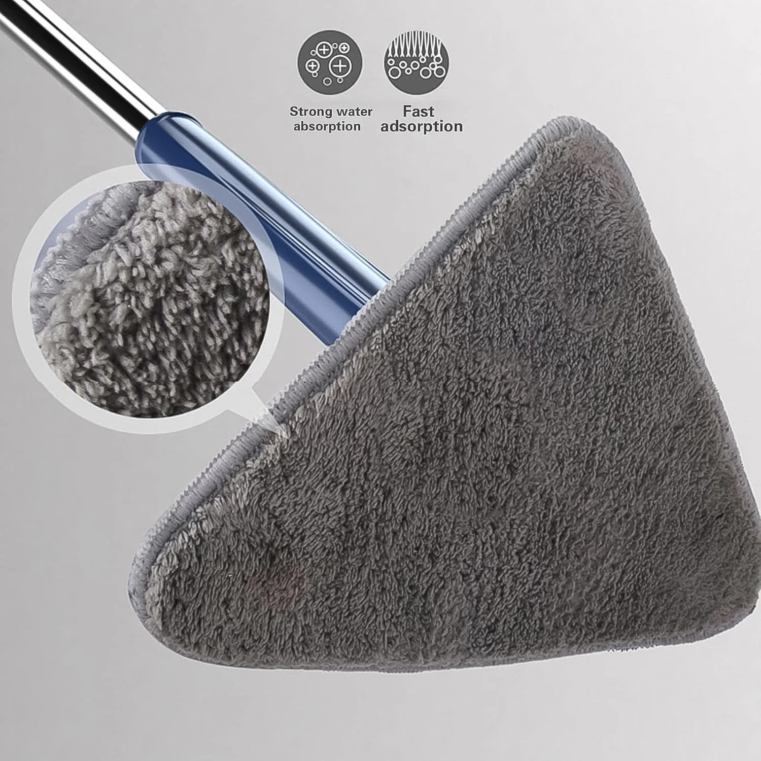 360° Rotatable Mop Triangle Mop with Long Handle (1 Pc / 113 Cm) - Image 6