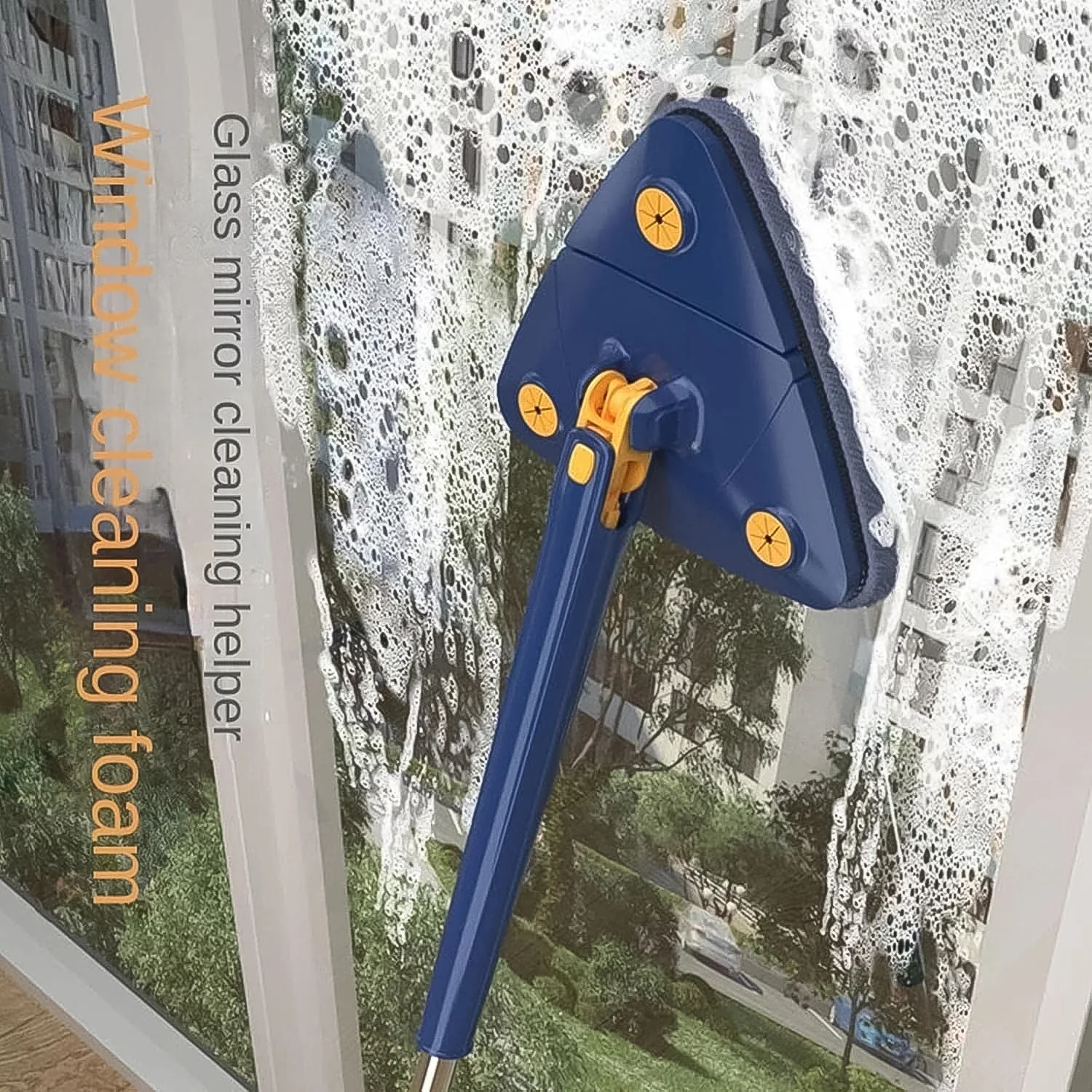 360° Rotatable Mop Triangle Mop with Long Handle (1 Pc / 113 Cm) - Image 7