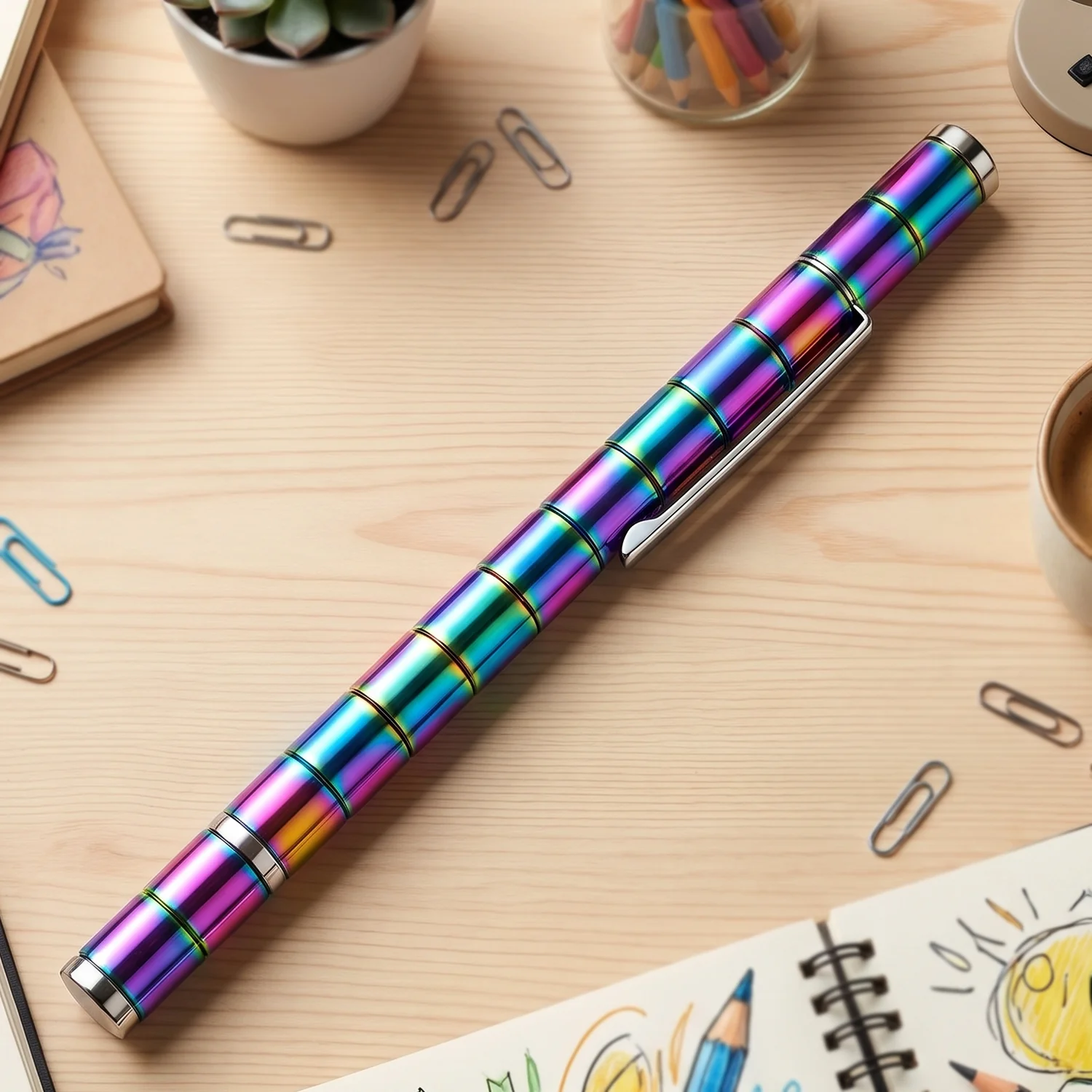 Magnetic Metal Writing Pen with Fidget Spinner Function - 1 Pc - Image 7