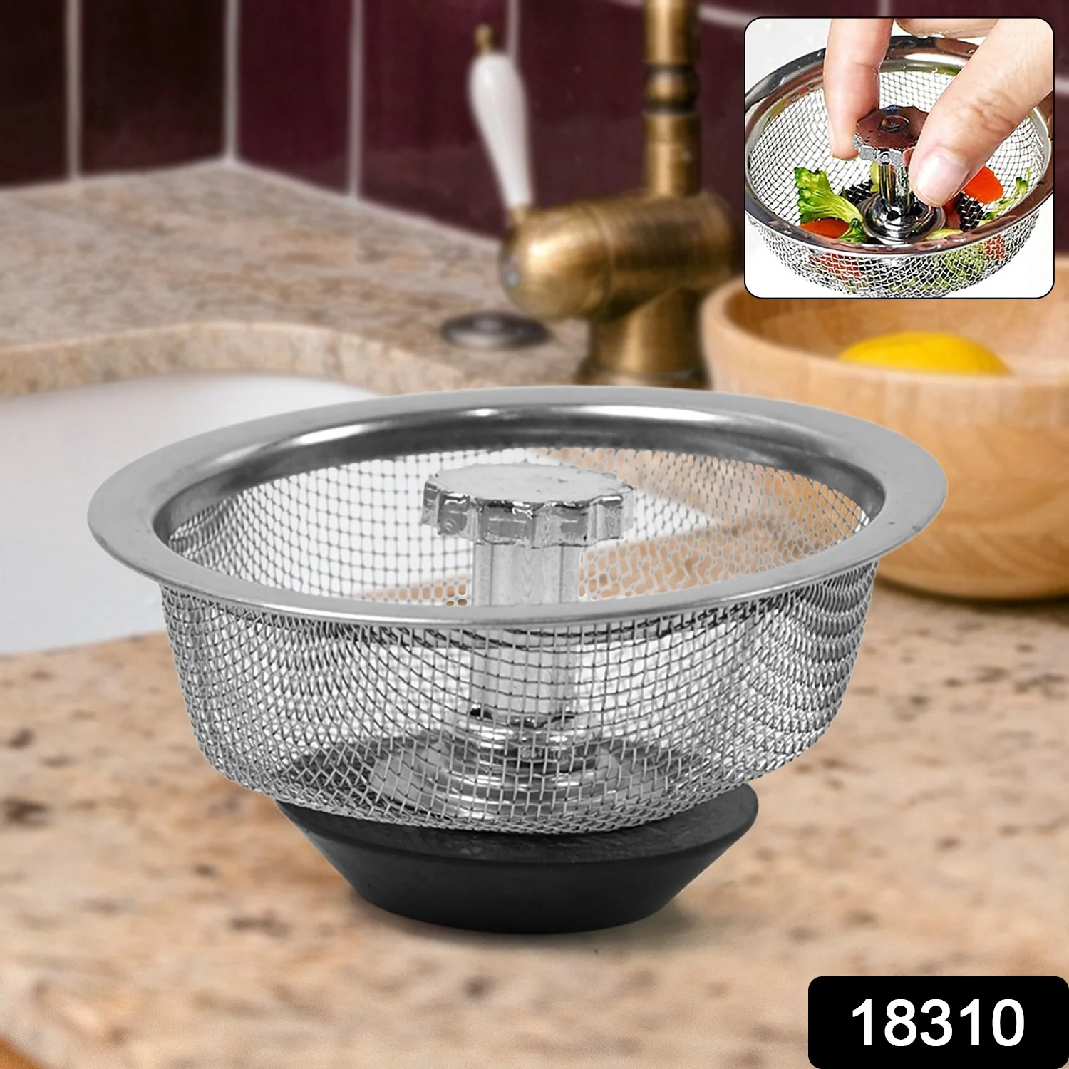 Stainless Steel Sink Strainer Basket Strainer Kitchen Sink Strainer (1 Pc) - Image 2