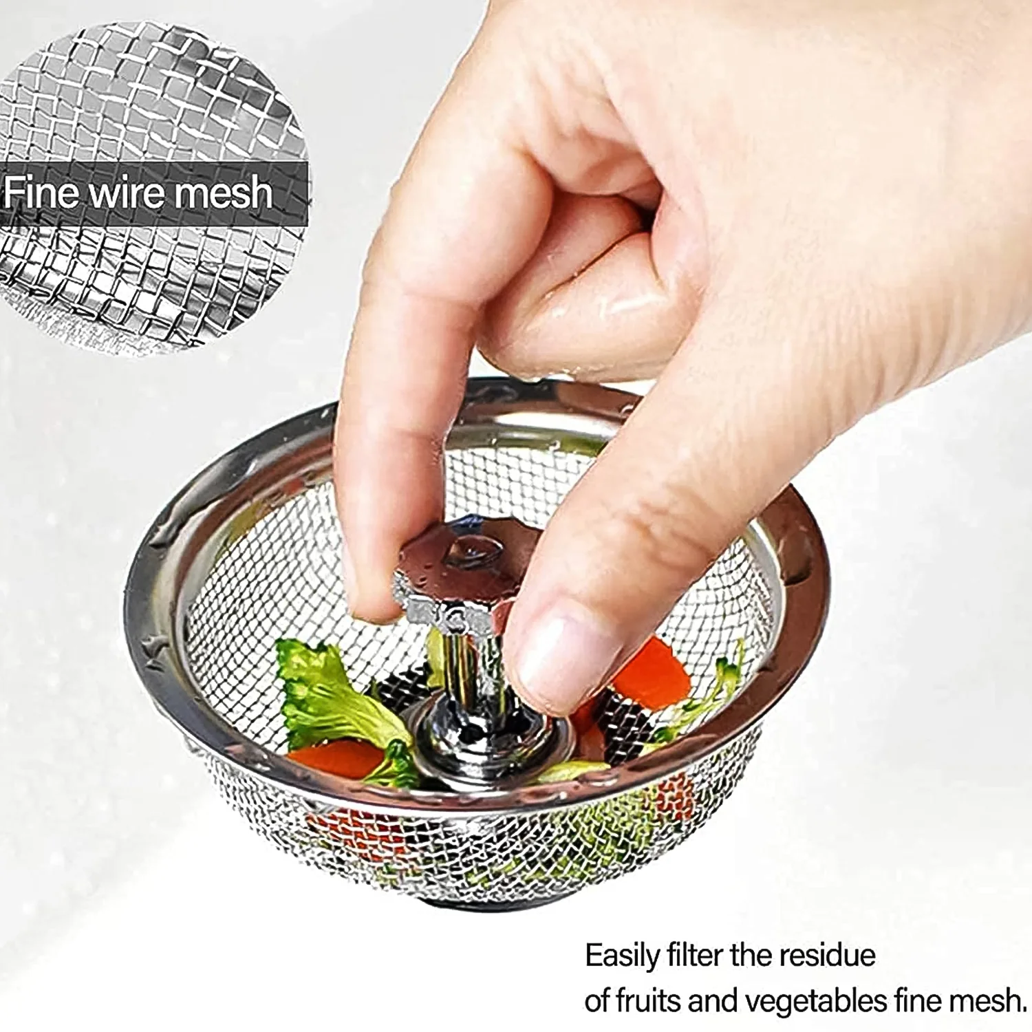 Stainless Steel Sink Strainer Basket Strainer Kitchen Sink Strainer (1 Pc) - Image 4