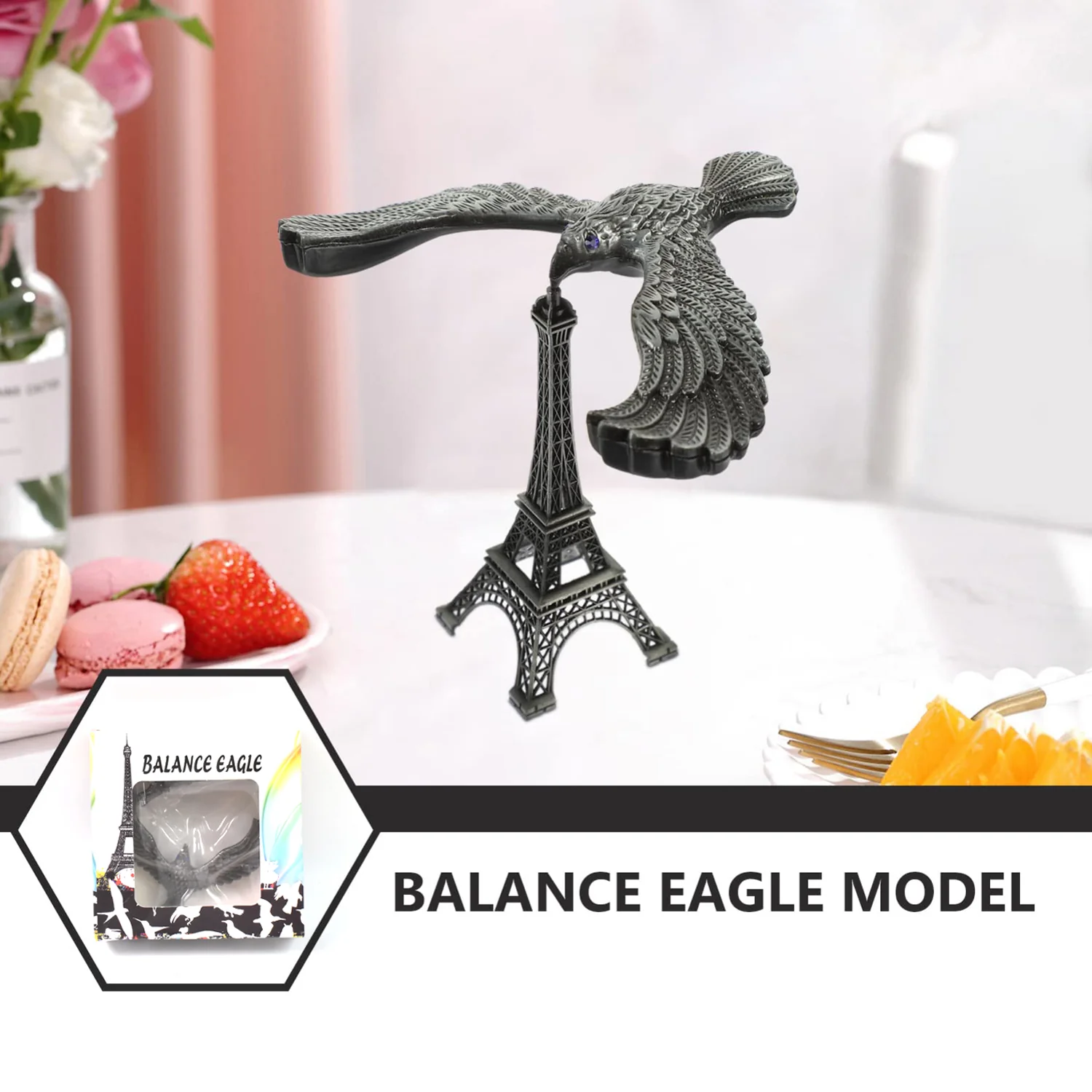 Balancing Bird Metal Eiffel Tower Statue Balance Eagle Toy (1 Set) - Image 4