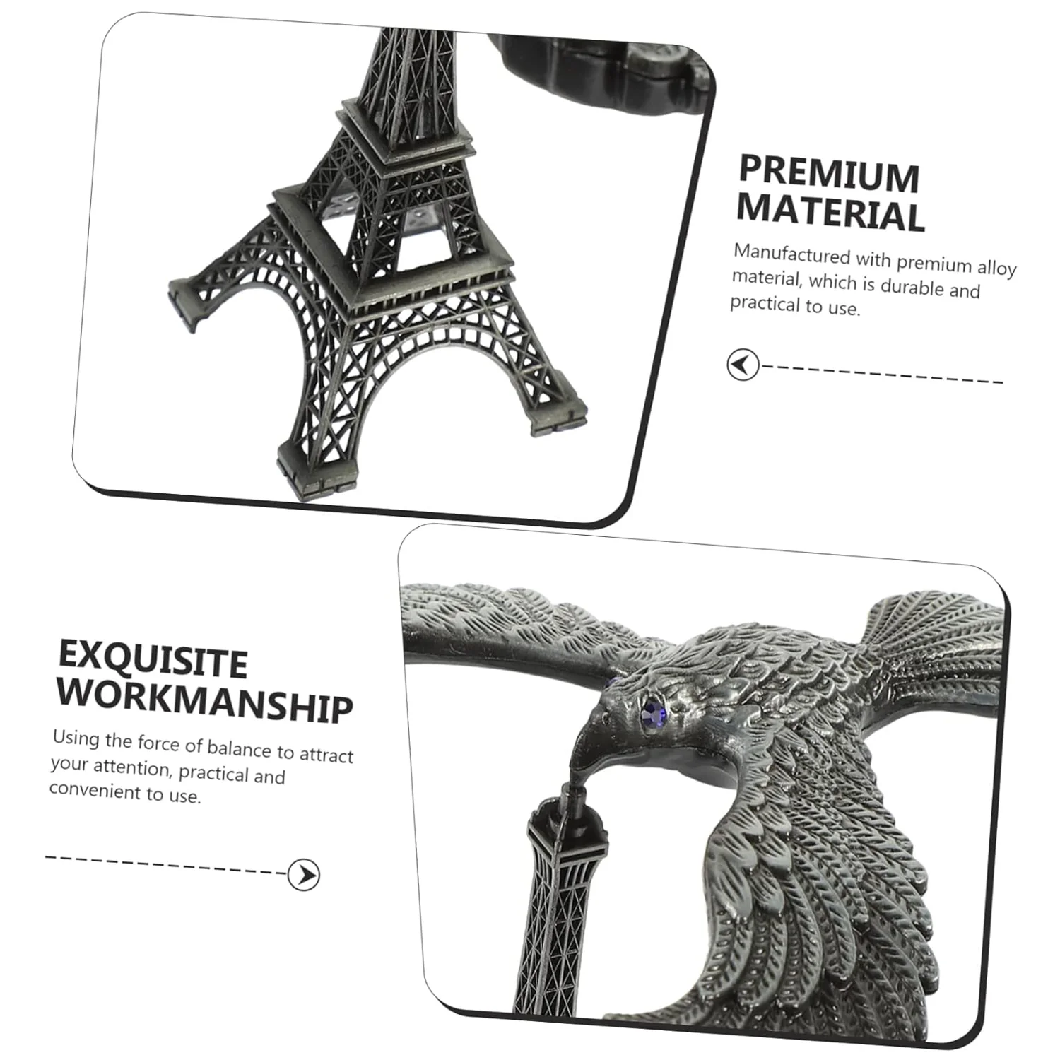 Balancing Bird Metal Eiffel Tower Statue Balance Eagle Toy (1 Set) - Image 7