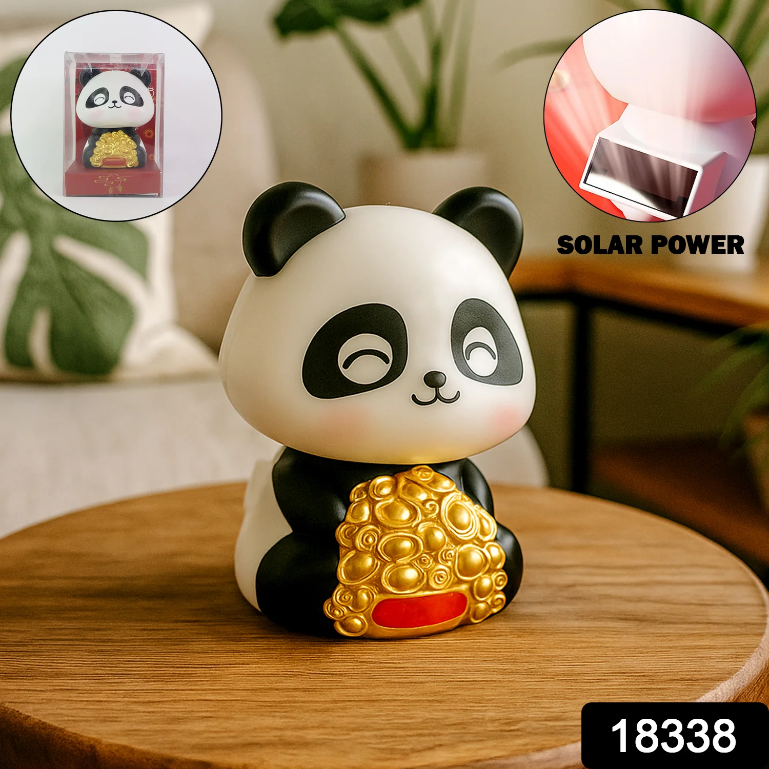 Solar Powered Moving Panda Car Dashboard Decoration – 1 Pc - Image 2
