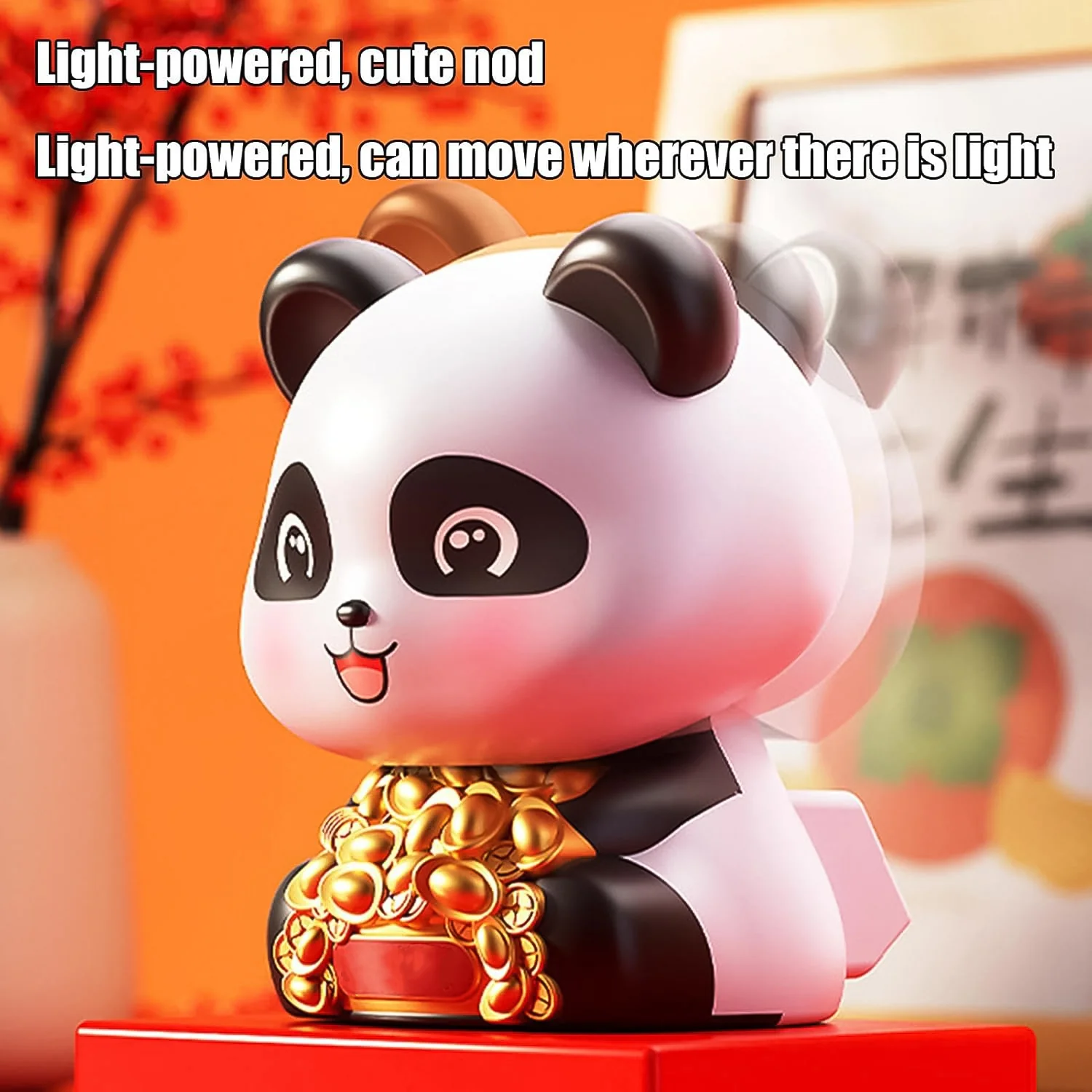 Solar Powered Moving Panda Car Dashboard Decoration – 1 Pc - Image 4