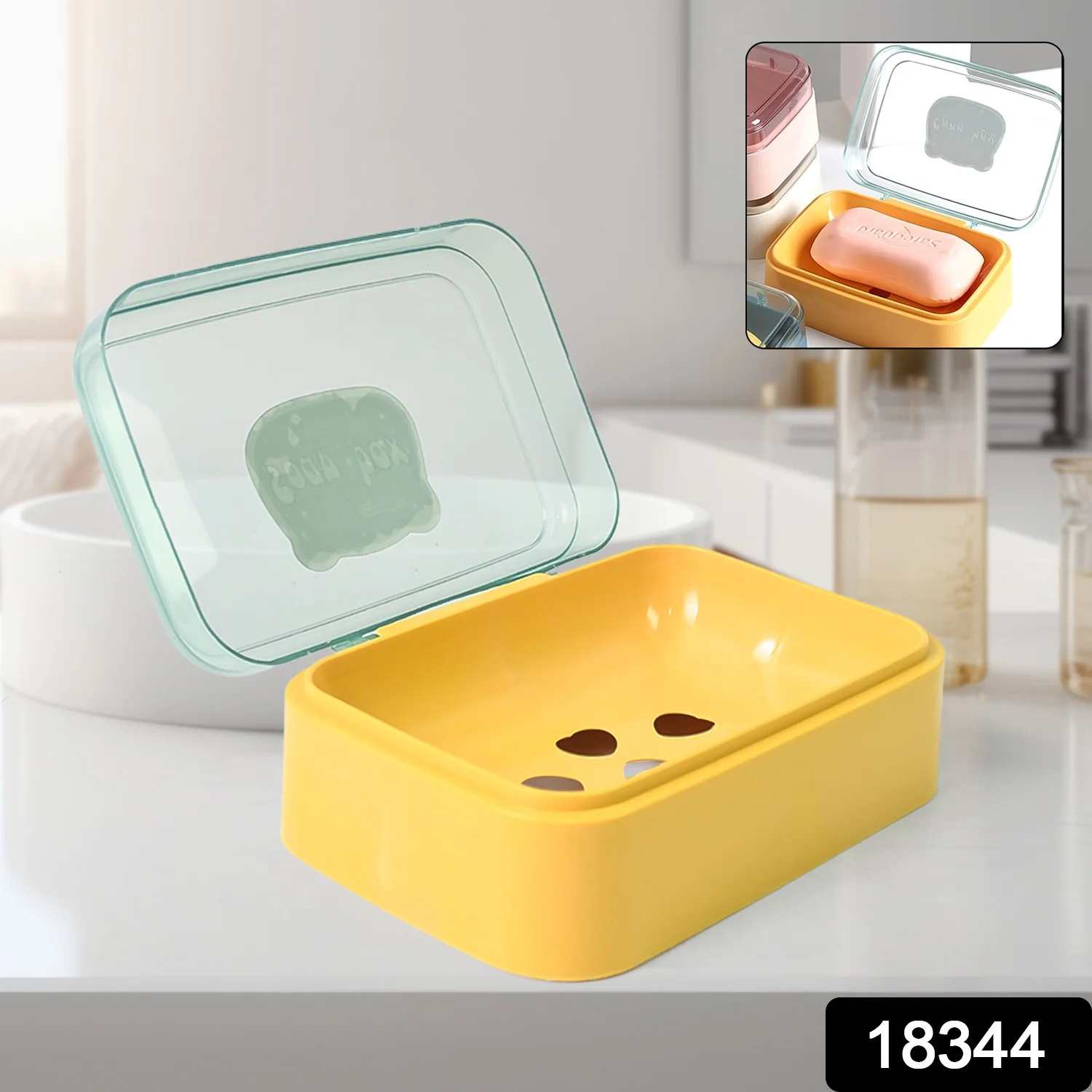 Plastic Soap Dish, Plastic Self Draining Soap Holder ,Sabudani (1 Pc / Mix Color) - Image 2