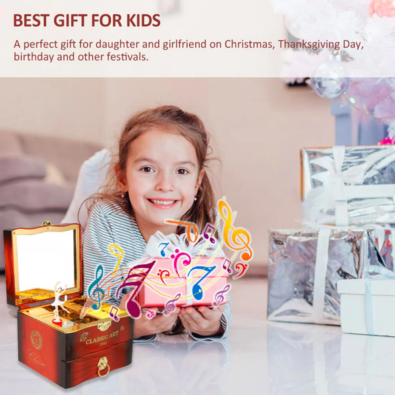 Dancer Ballerina Piano Music Box Hand Crank Music Plastic Box Gift  (1 Pc) - Image 4