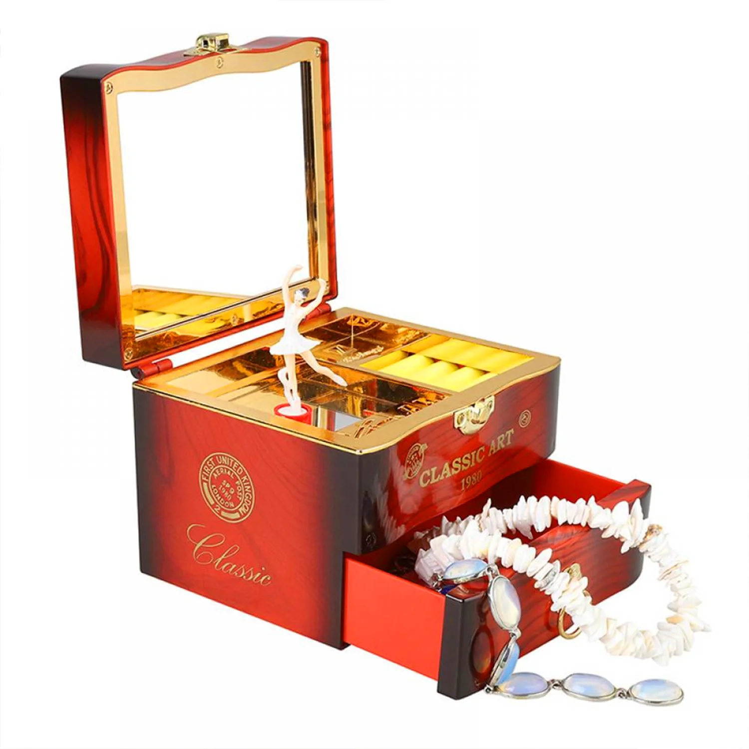 Dancer Ballerina Piano Music Box Hand Crank Music Plastic Box Gift  (1 Pc) - Image 5