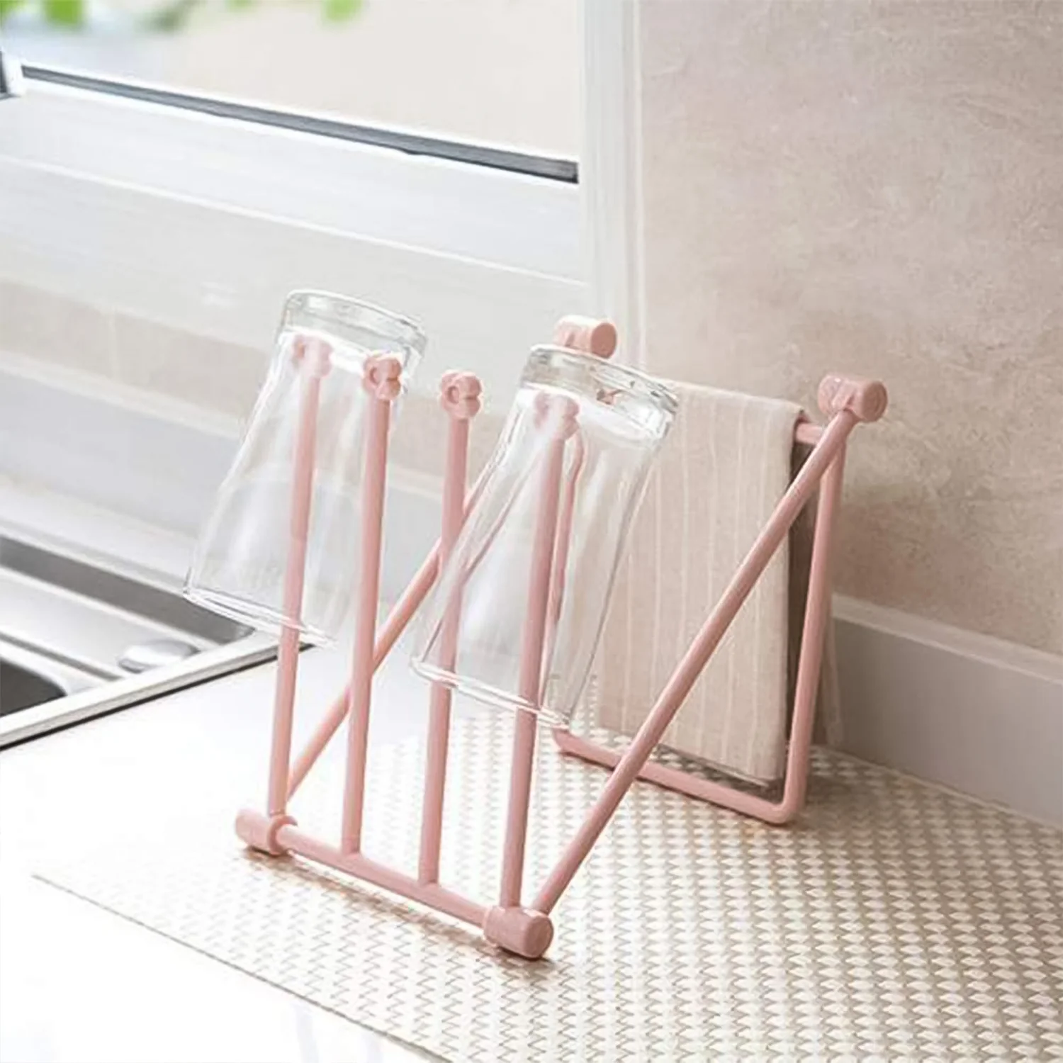 Folding Kitchen Bathroom Towel Rack, Towel Stand (1 Pc) - Image 7