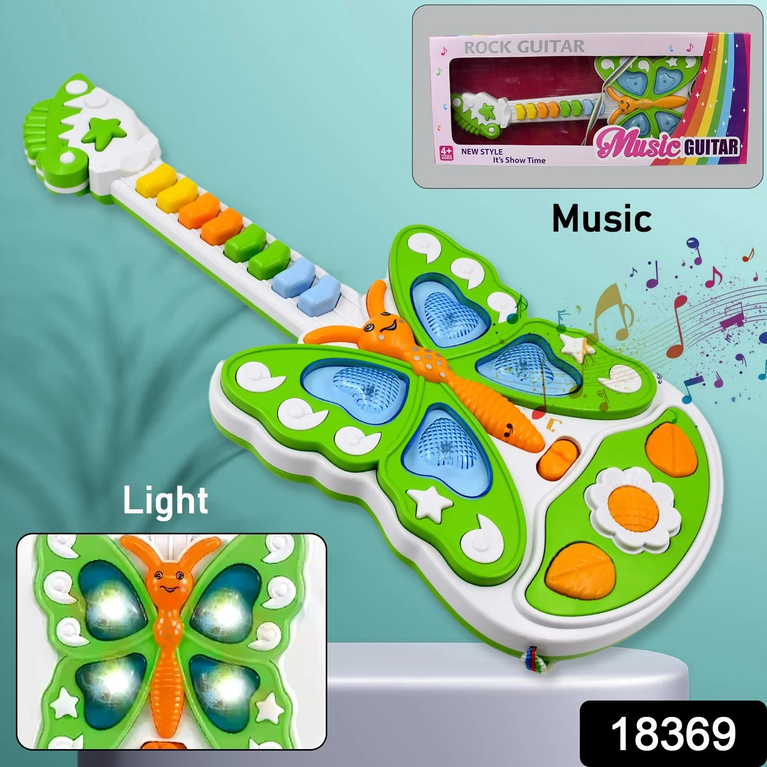Butterfly Guitar Toy with Light and Music Toy (1 Pc / Battery not included) - Image 2