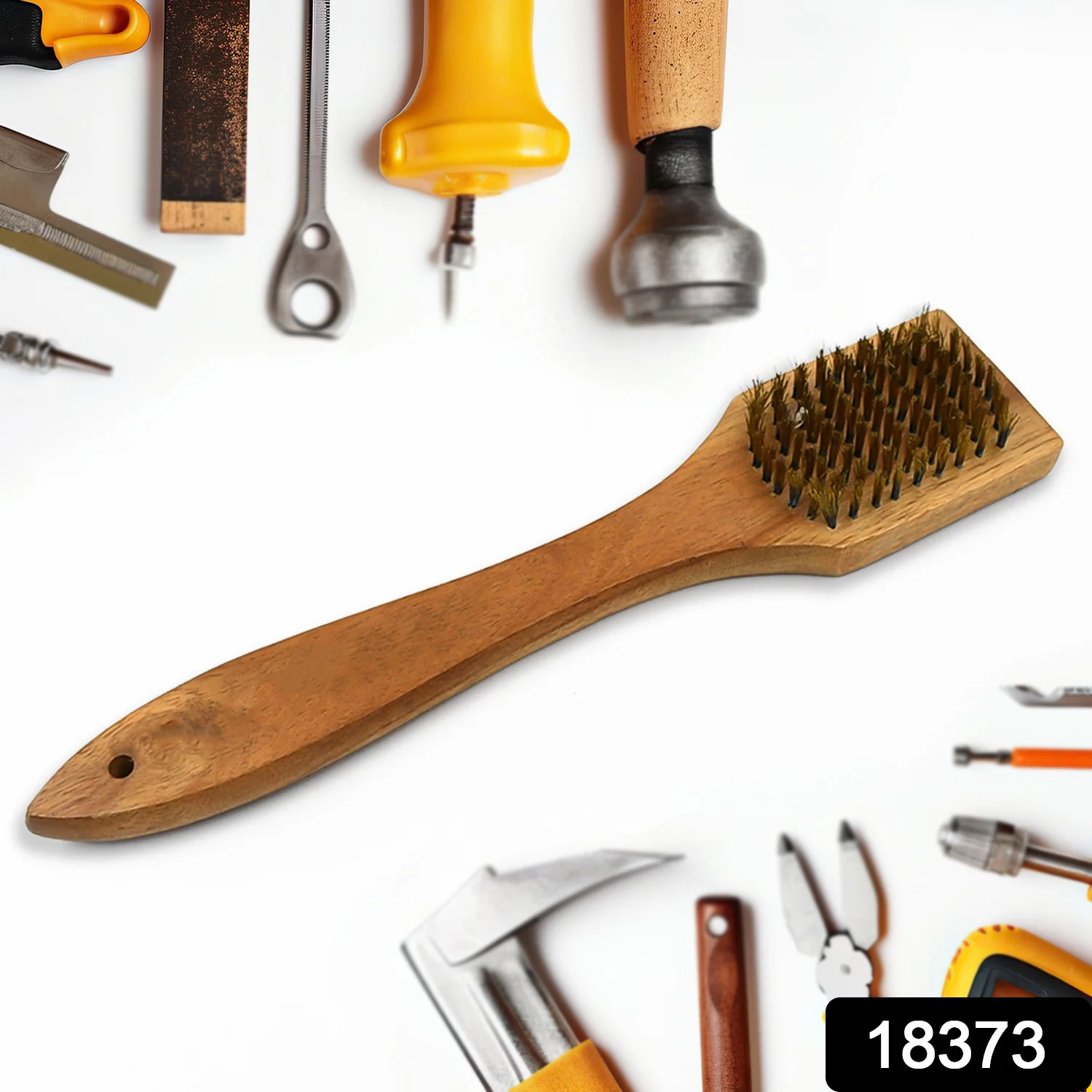 Wooden Handle Steel Wire Brush (1 Pc) - Image 2