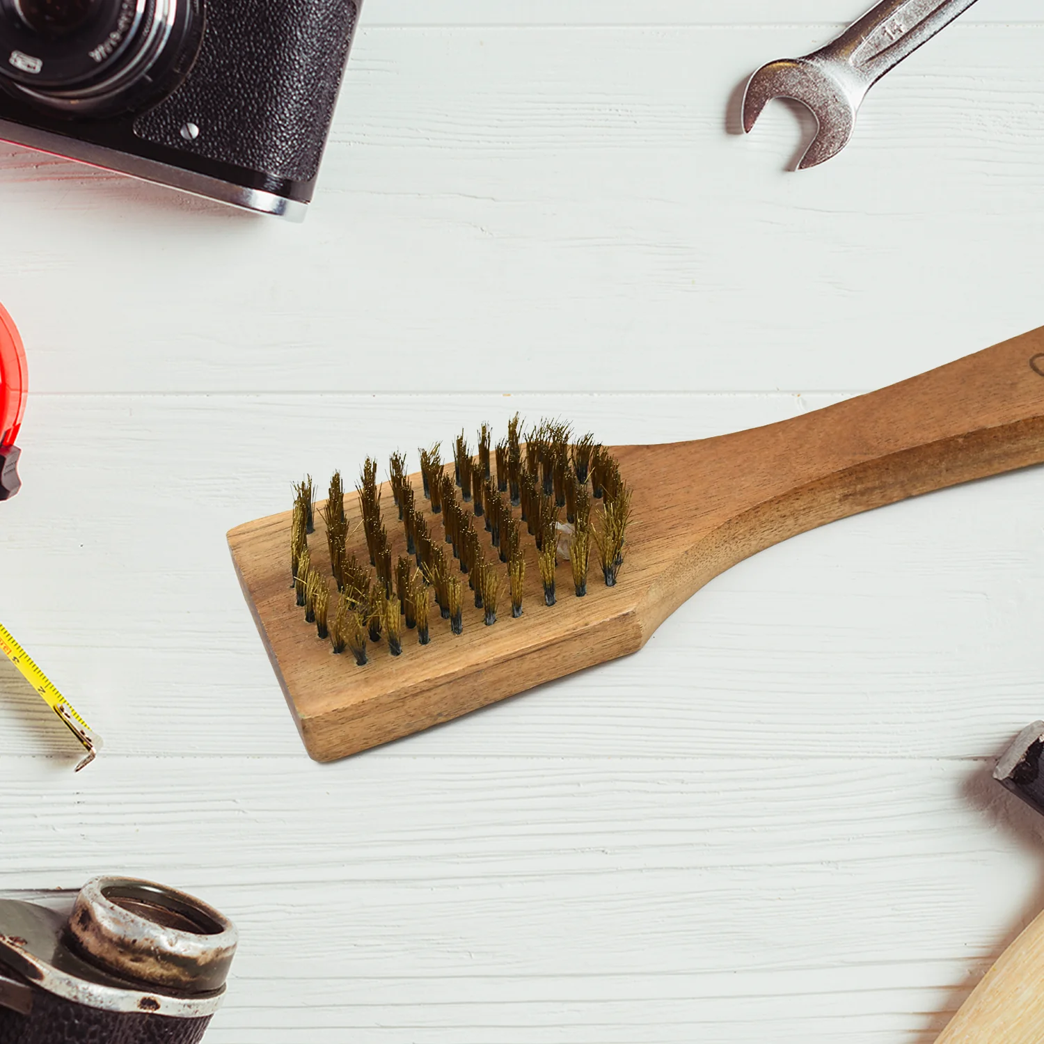 Wooden Handle Steel Wire Brush (1 Pc) - Image 4
