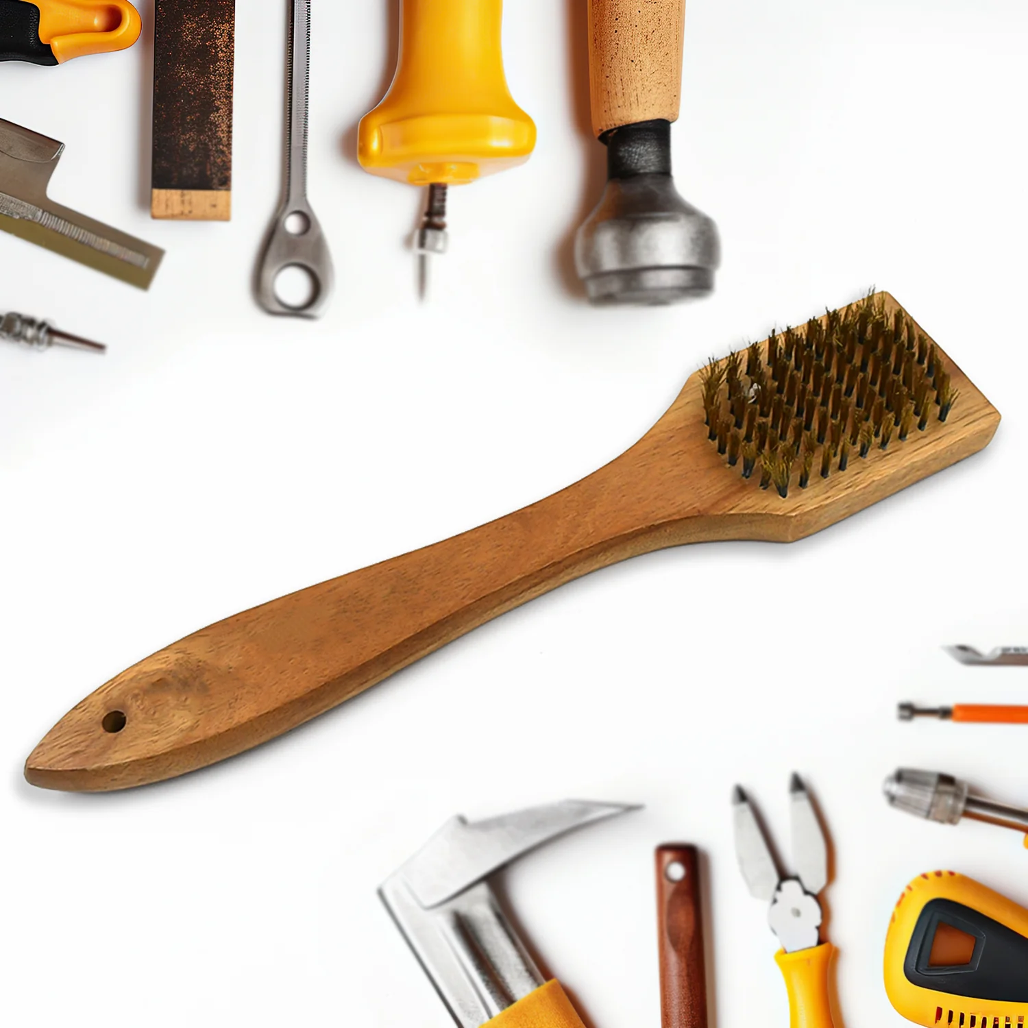 Wooden Handle Steel Wire Brush (1 Pc) - Image 5