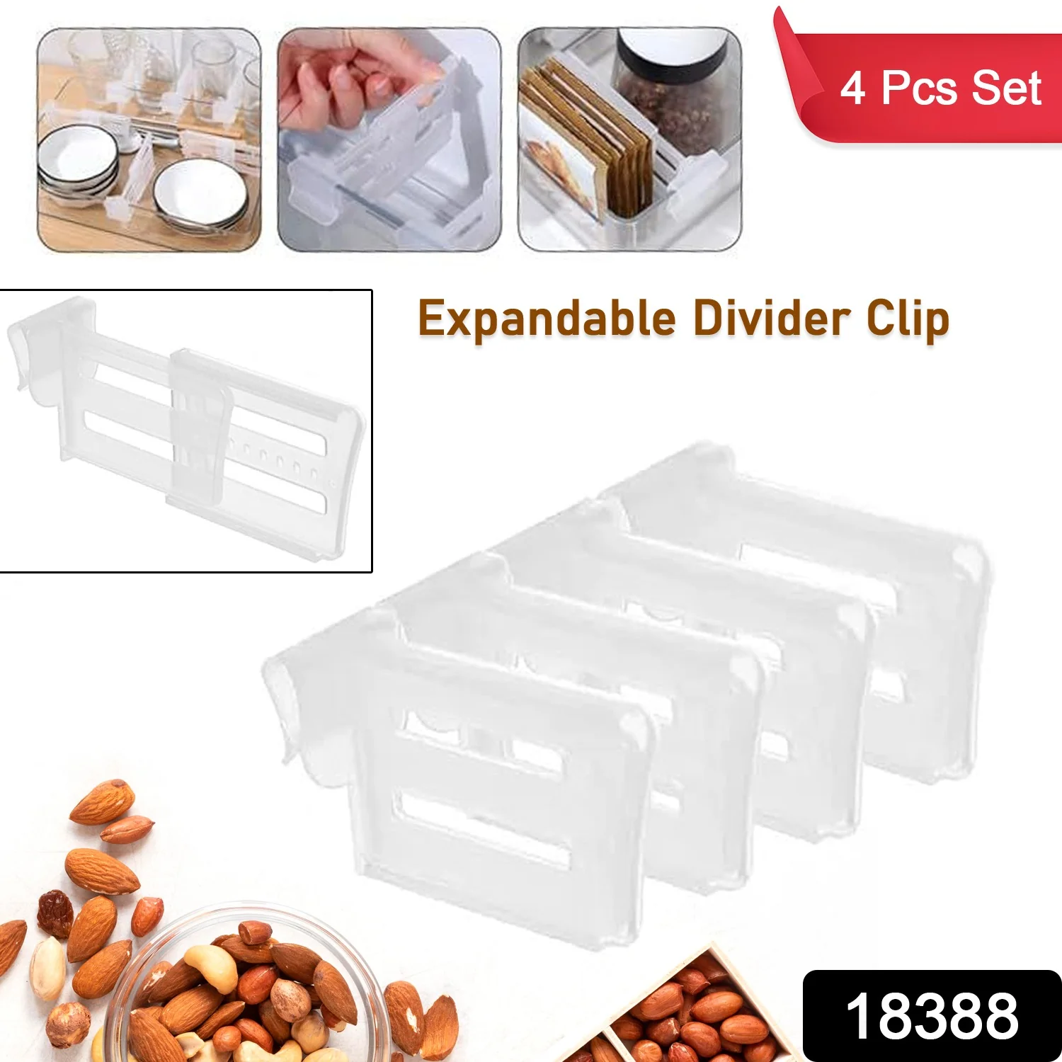 Refrigerator Internal Drawer Shelf Divider Clip (4 Pcs Set) - Image 2