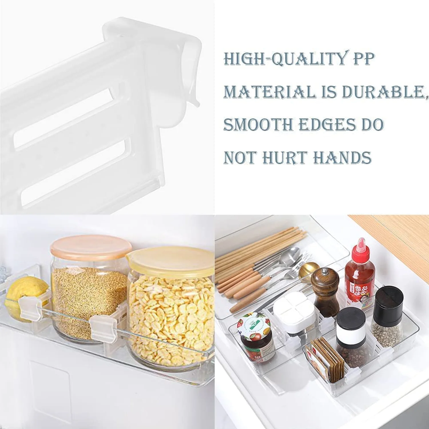 Refrigerator Internal Drawer Shelf Divider Clip (4 Pcs Set) - Image 7